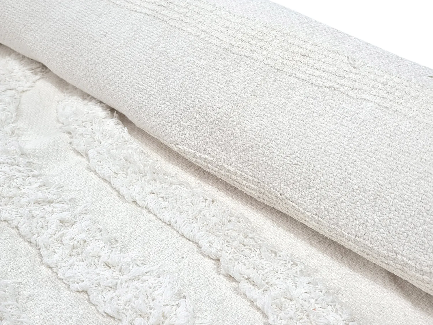 Tapis rond - Como Natural Cotton Shaggy (blanc cassé)