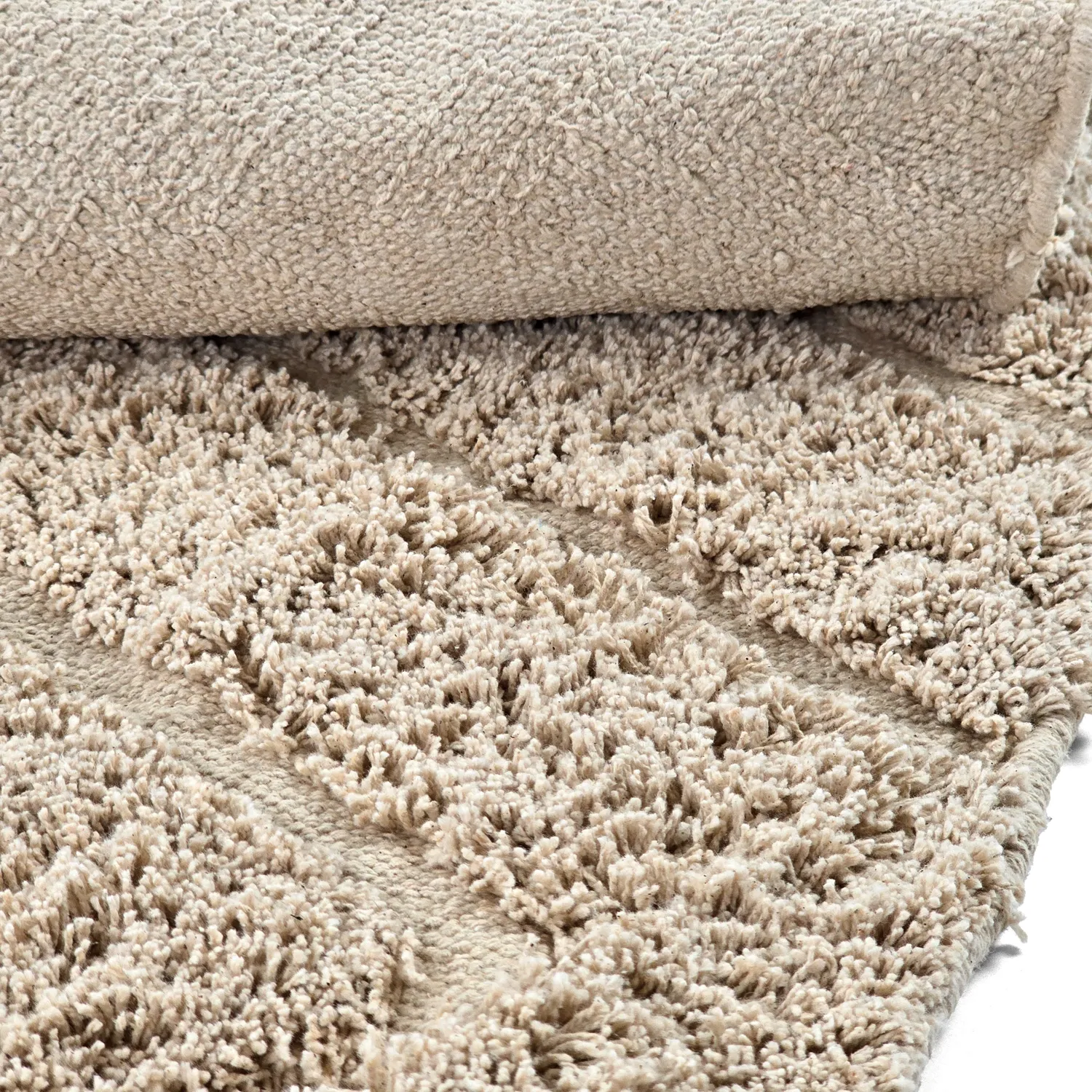 Runde Teppiche - Conara Natural Cotton Shaggy (beige)