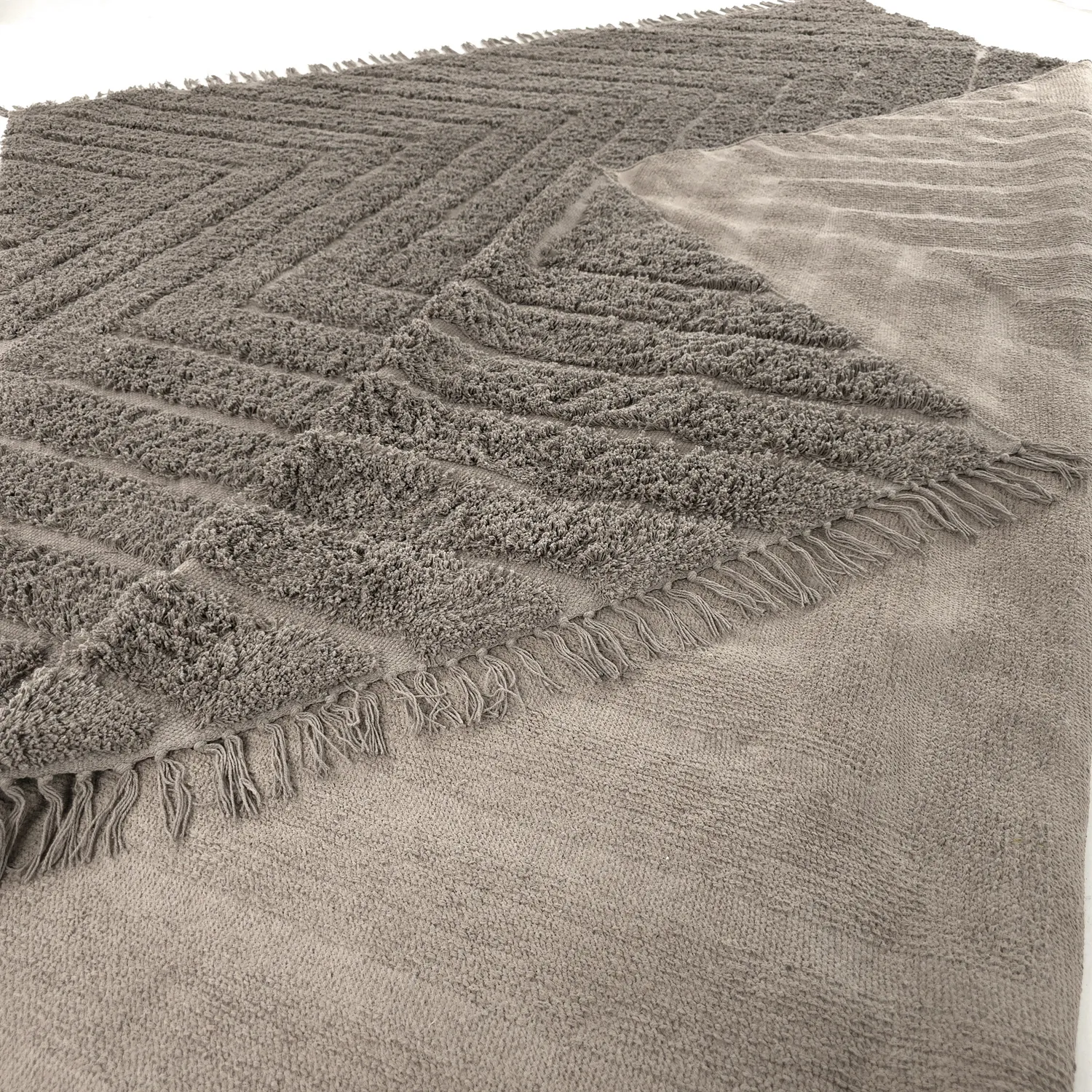 Hochflorteppiche - Conara Natural Cotton Shaggy (taupe)