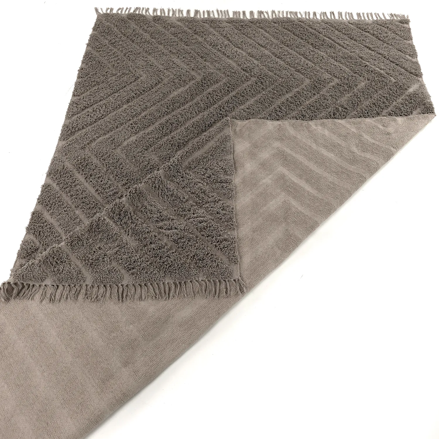 Hochflorteppiche - Conara Natural Cotton Shaggy (taupe)