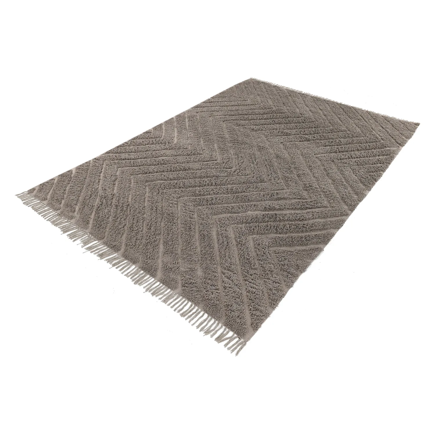 Hochflorteppiche - Conara Natural Cotton Shaggy (taupe)