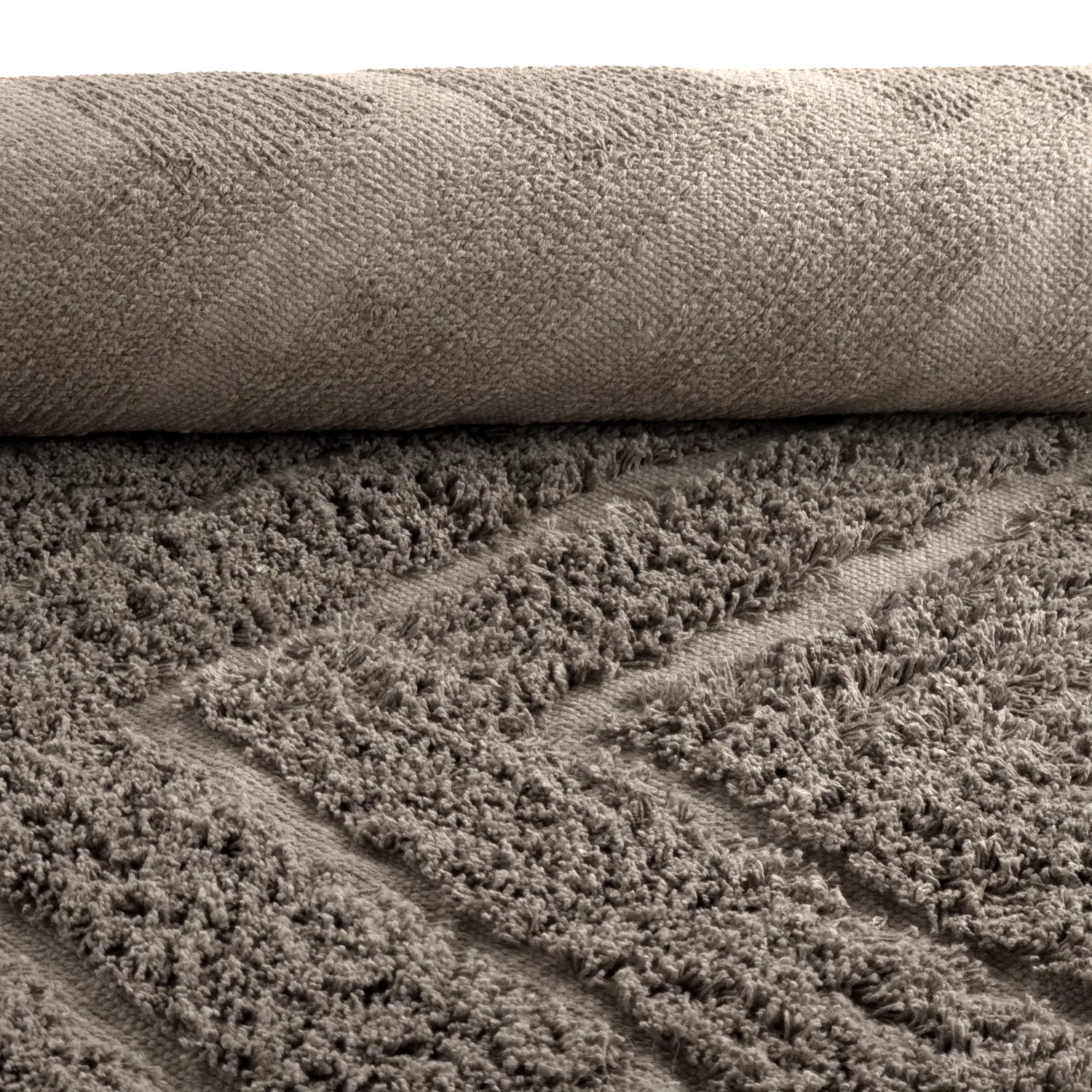 Hochflorteppiche - Conara Natural Cotton Shaggy (taupe)