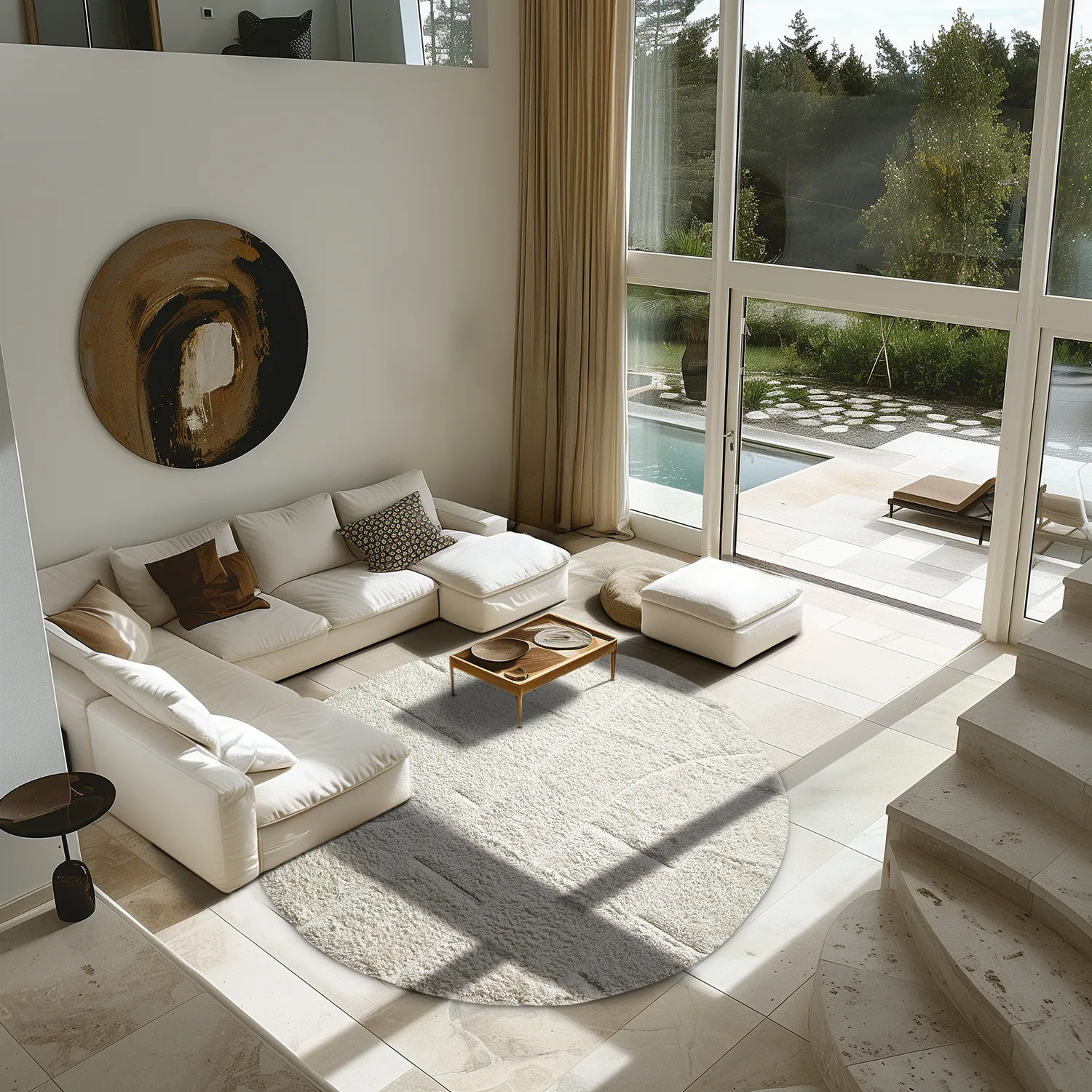 Runde Teppiche - Cremona Natural Cotton Shaggy (offwhite)