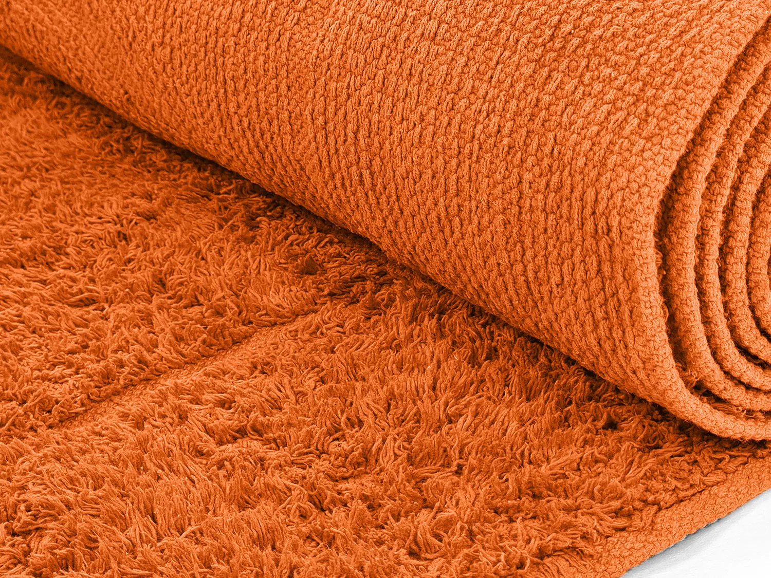 Runde Teppiche - Cremona Natural Cotton Shaggy (orange)