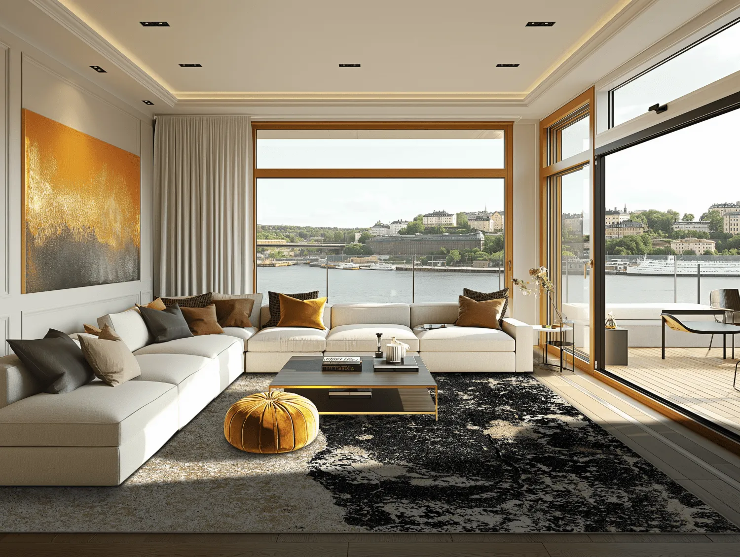 Tapis Wilton - Cyra (noir/doré)