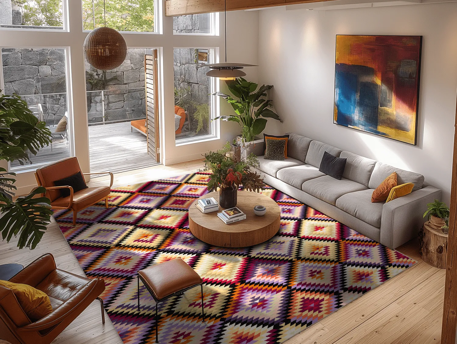 Wilton-Teppich - Deia (rosa/multi)