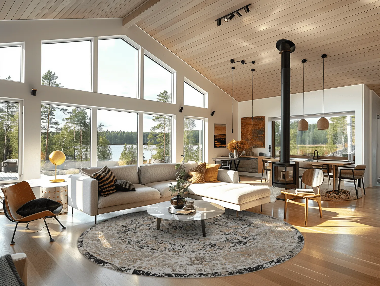 Rund Teppich - Douz (schwarz/multi)