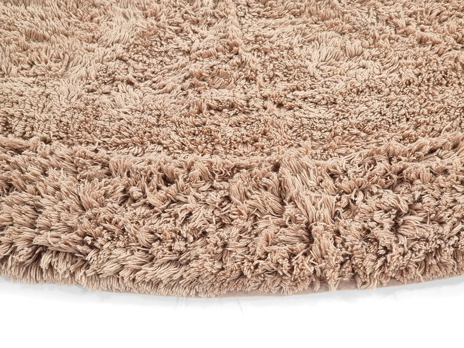 Runde Teppiche - Ebba Natural Cotton Shaggy (braun)