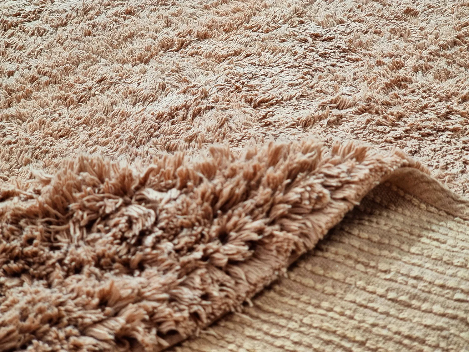 Runde Teppiche - Ebba Natural Cotton Shaggy (braun)