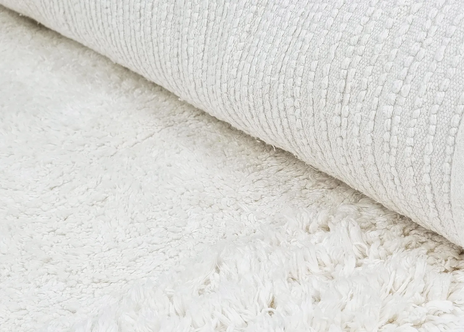 Runde Teppiche - Ebba Natural Cotton Shaggy (offwhite)