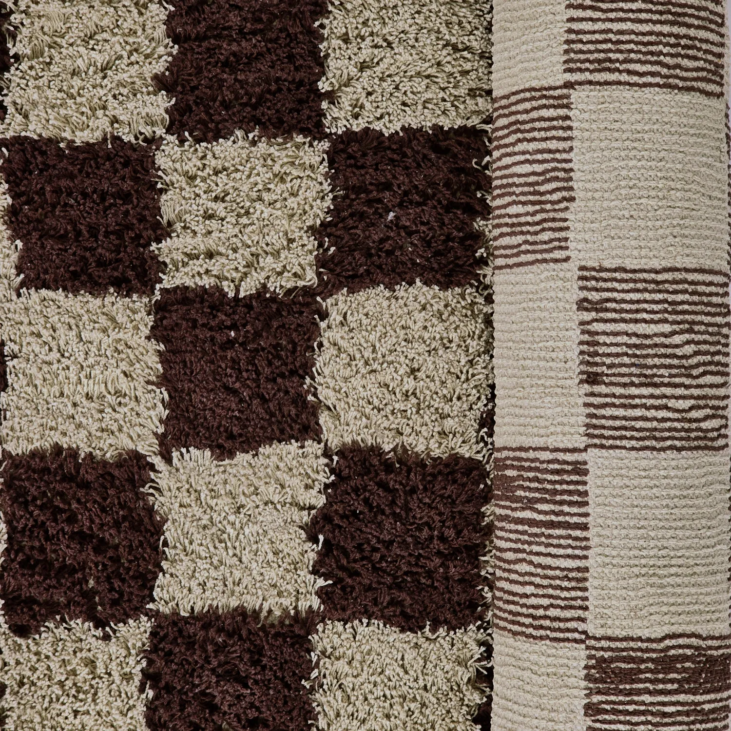 Tapis à poils longs - Elsey Natural Cotton Shaggy (beige/marron)