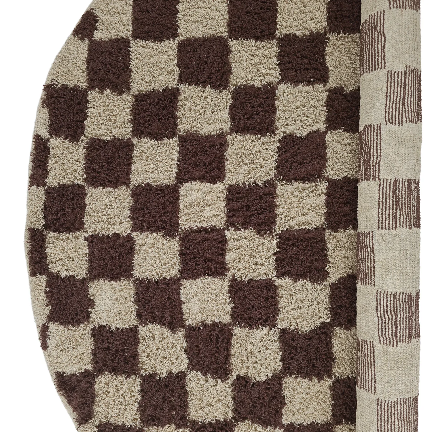 Runde Teppiche - Elsey Natural Cotton Shaggy (beige/braun)