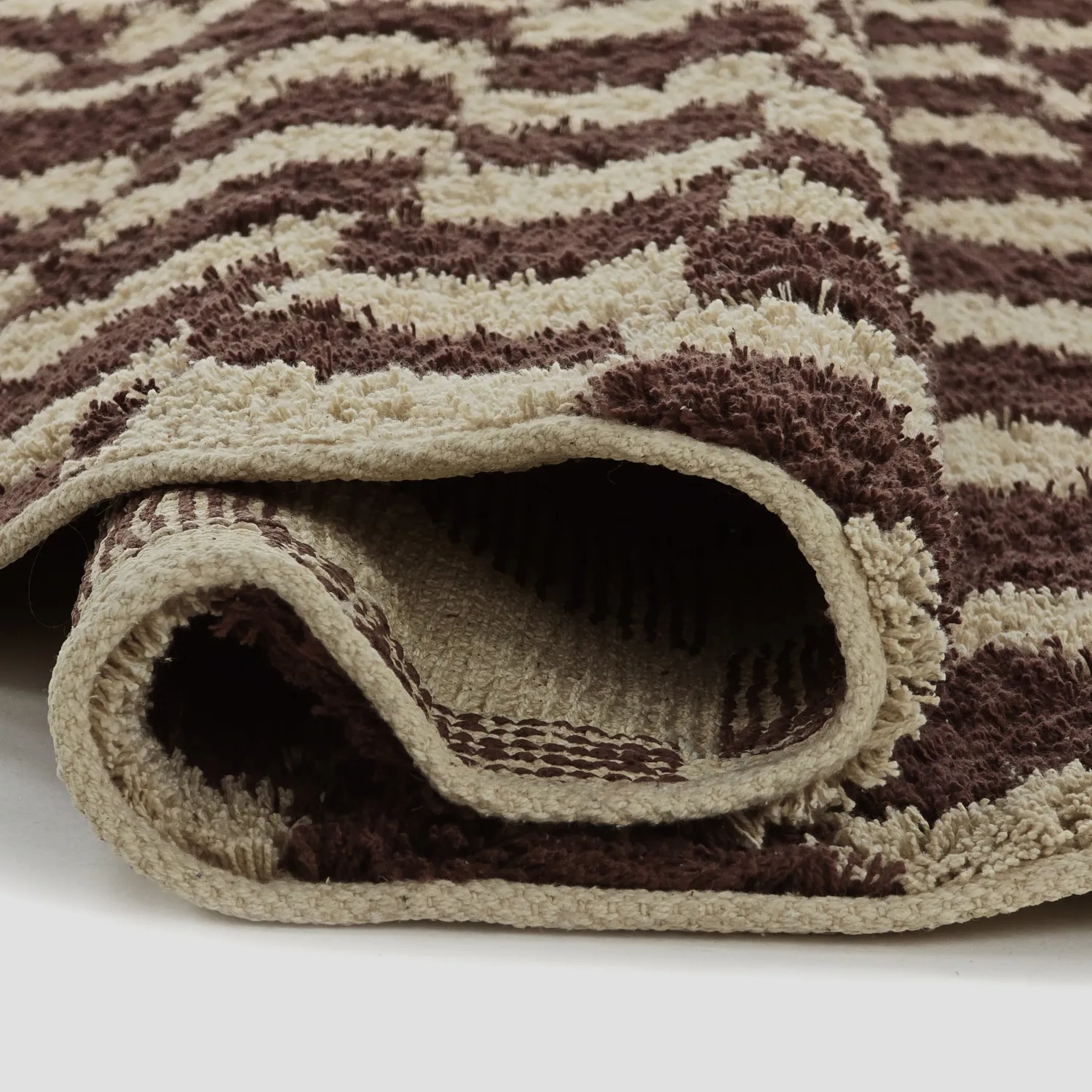 Runde Teppiche - Elsey Natural Cotton Shaggy (beige/braun)