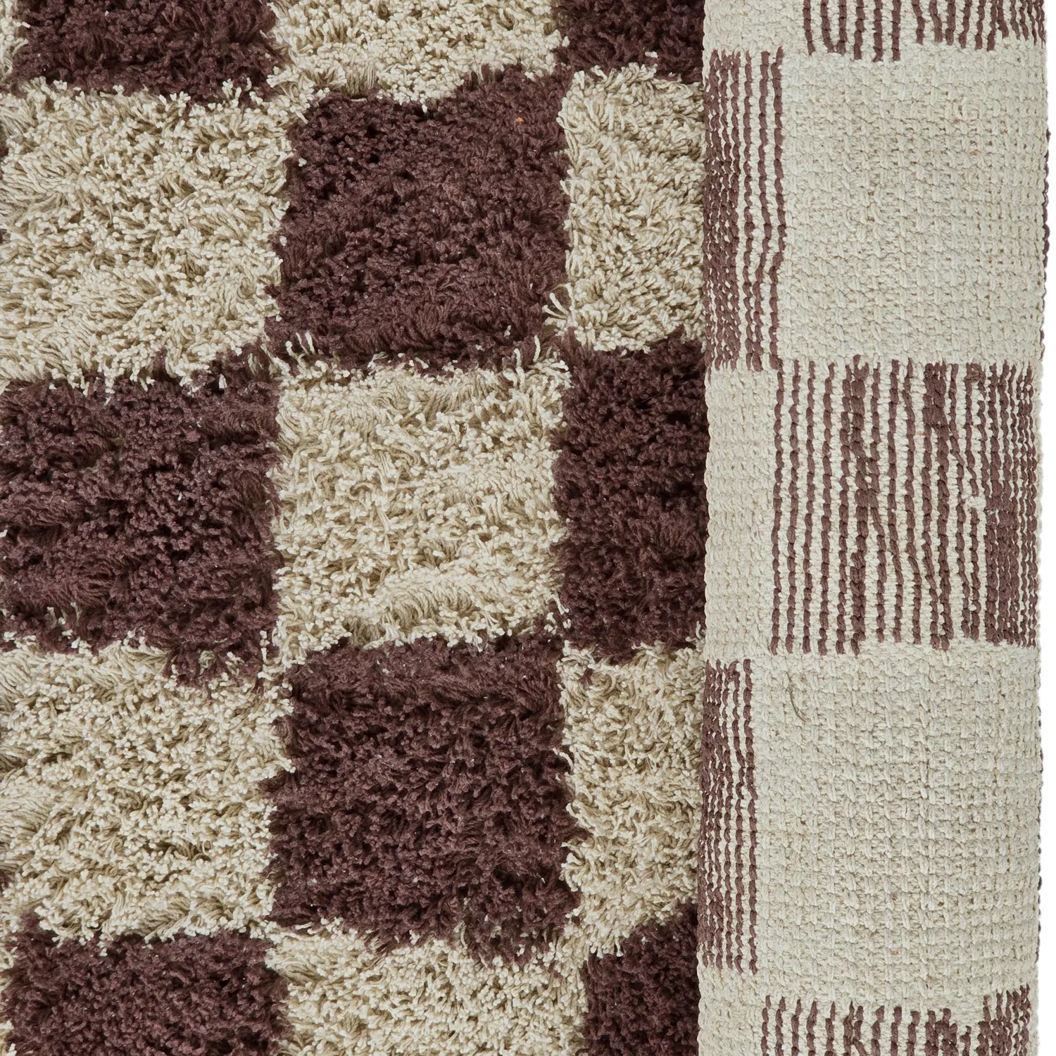 Runde Teppiche - Elsey Natural Cotton Shaggy (beige/braun)