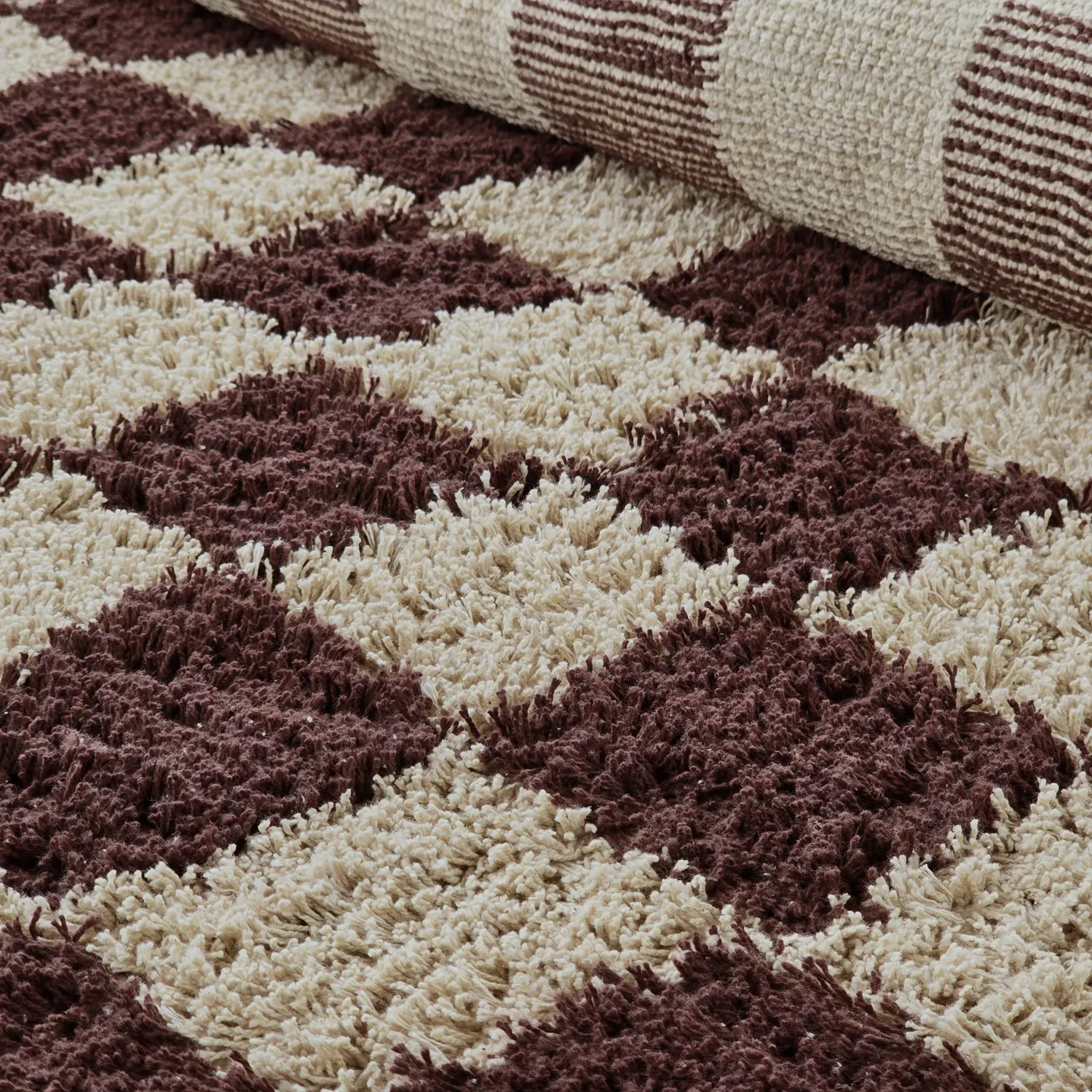 Runde Teppiche - Elsey Natural Cotton Shaggy (beige/braun)