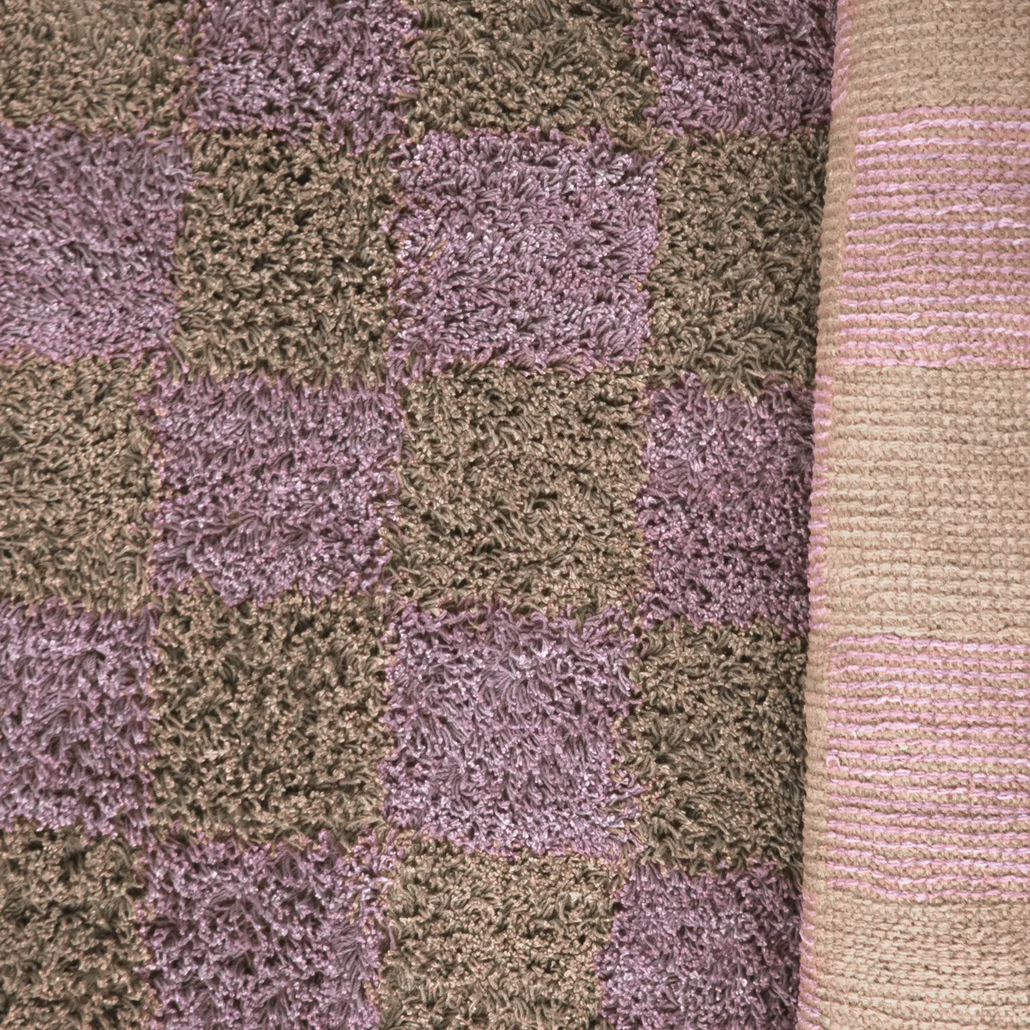 Hochflorteppiche - Elsey Natural Cotton Shaggy (braun/lila)