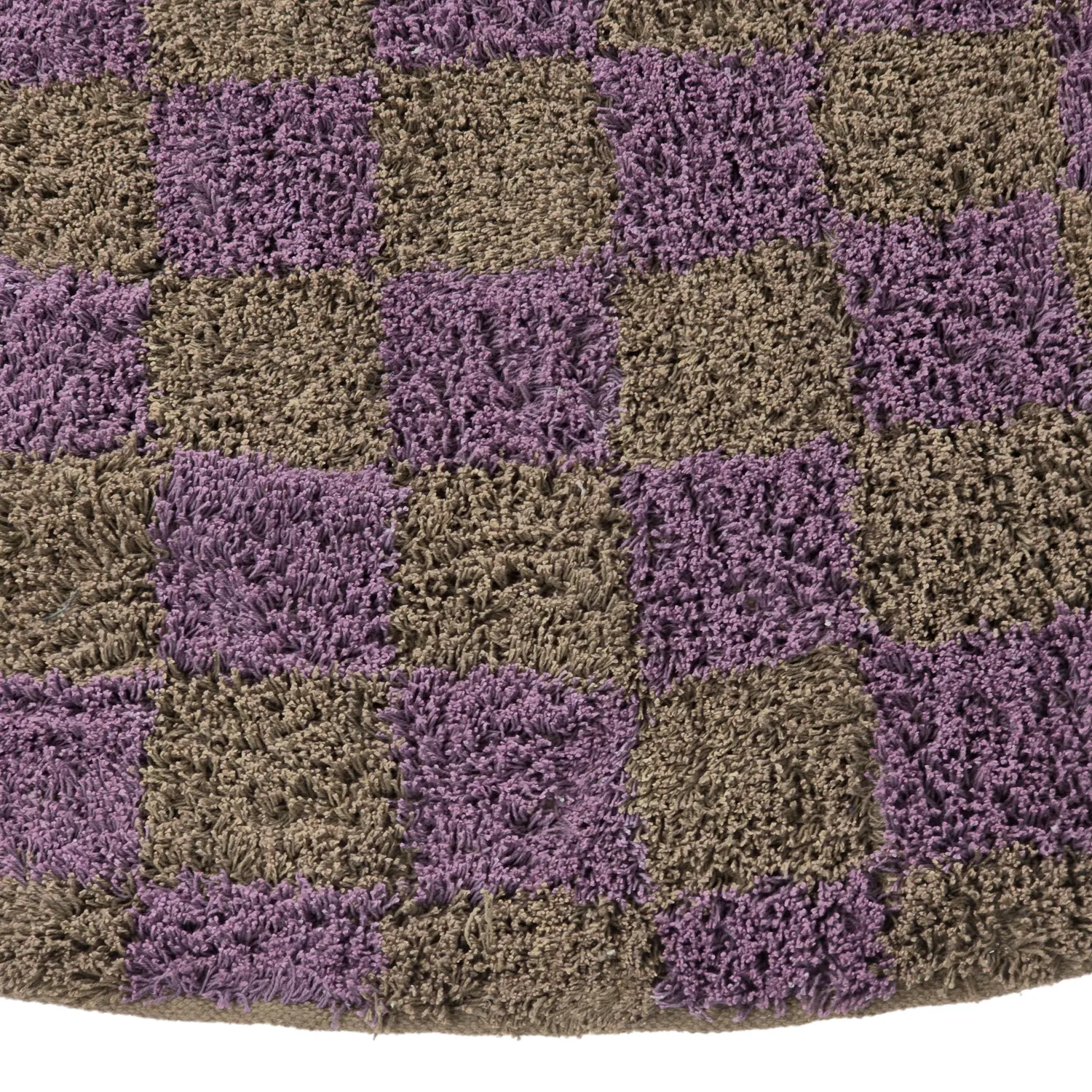 Runde Teppiche - Elsey Natural Cotton Shaggy (braun/lila)