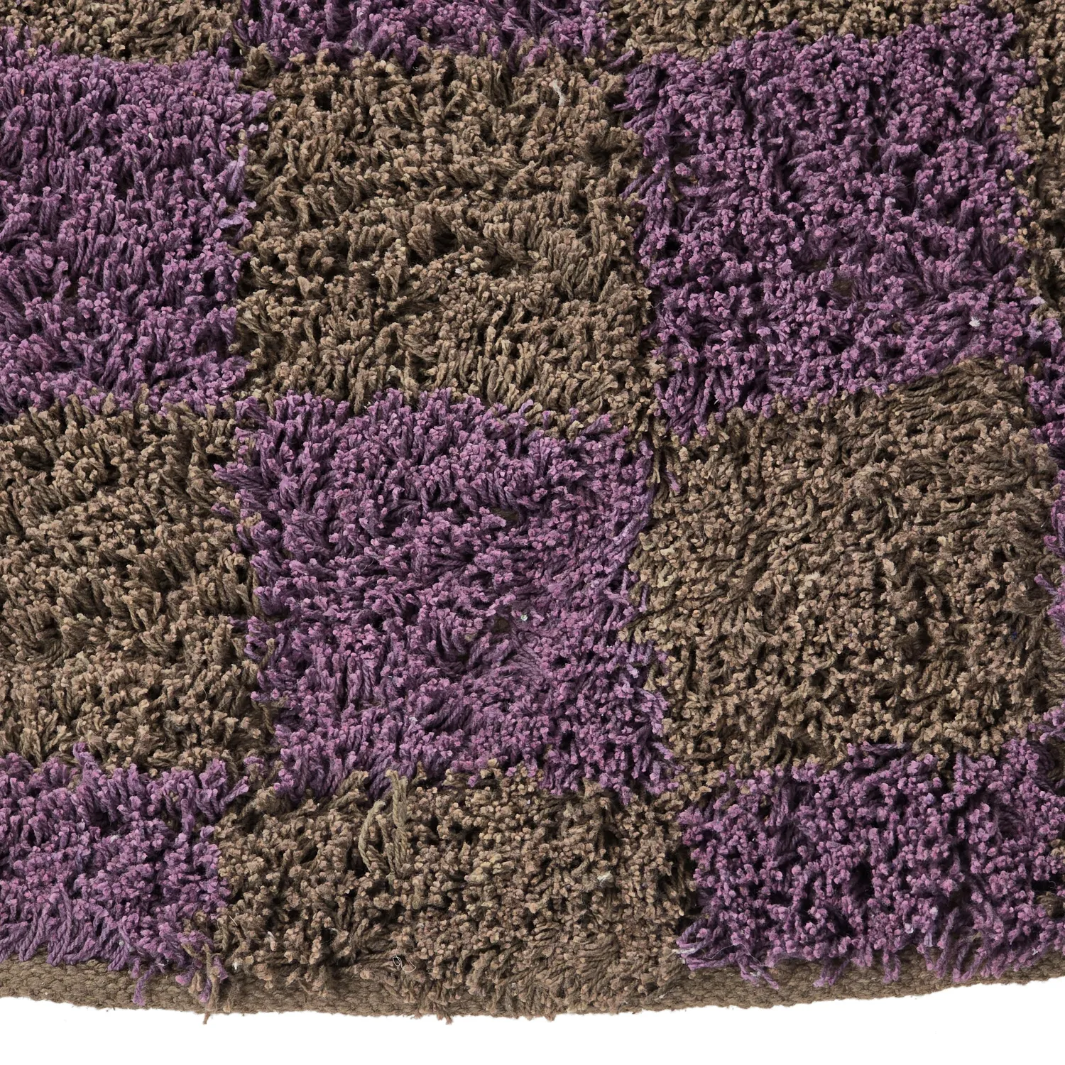 Runde Teppiche - Elsey Natural Cotton Shaggy (braun/lila)