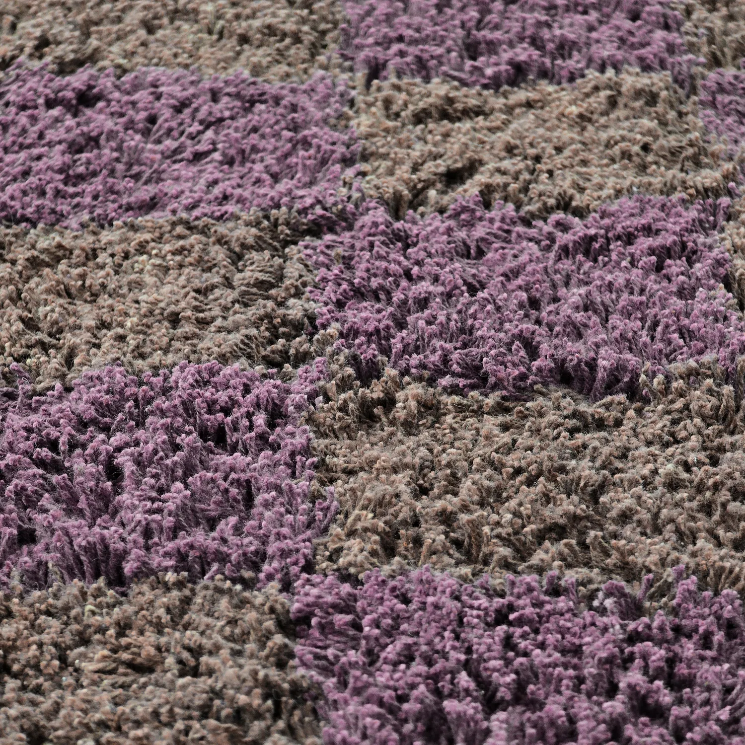 Runde Teppiche - Elsey Natural Cotton Shaggy (braun/lila)