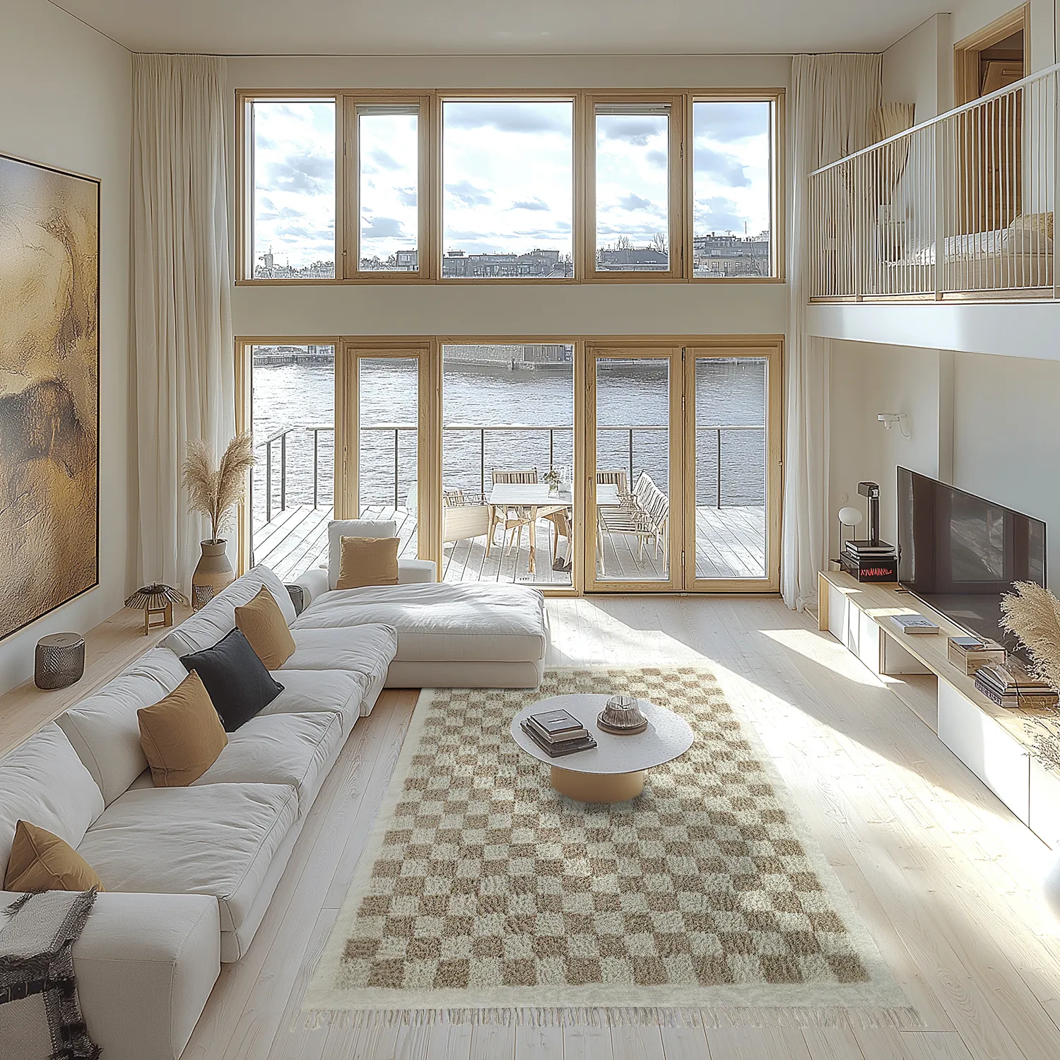 Tapis à poils longs - Elsey Natural Cotton Shaggy (crème/sable)