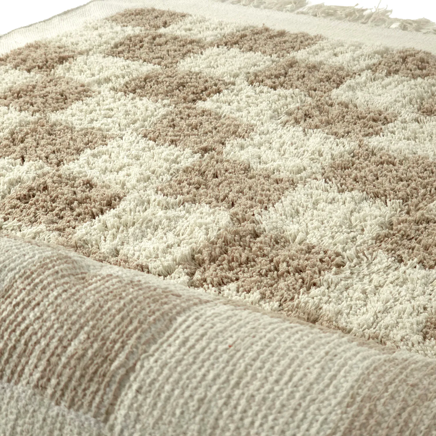 Tapis à poils longs - Elsey Natural Cotton Shaggy (crème/sable)
