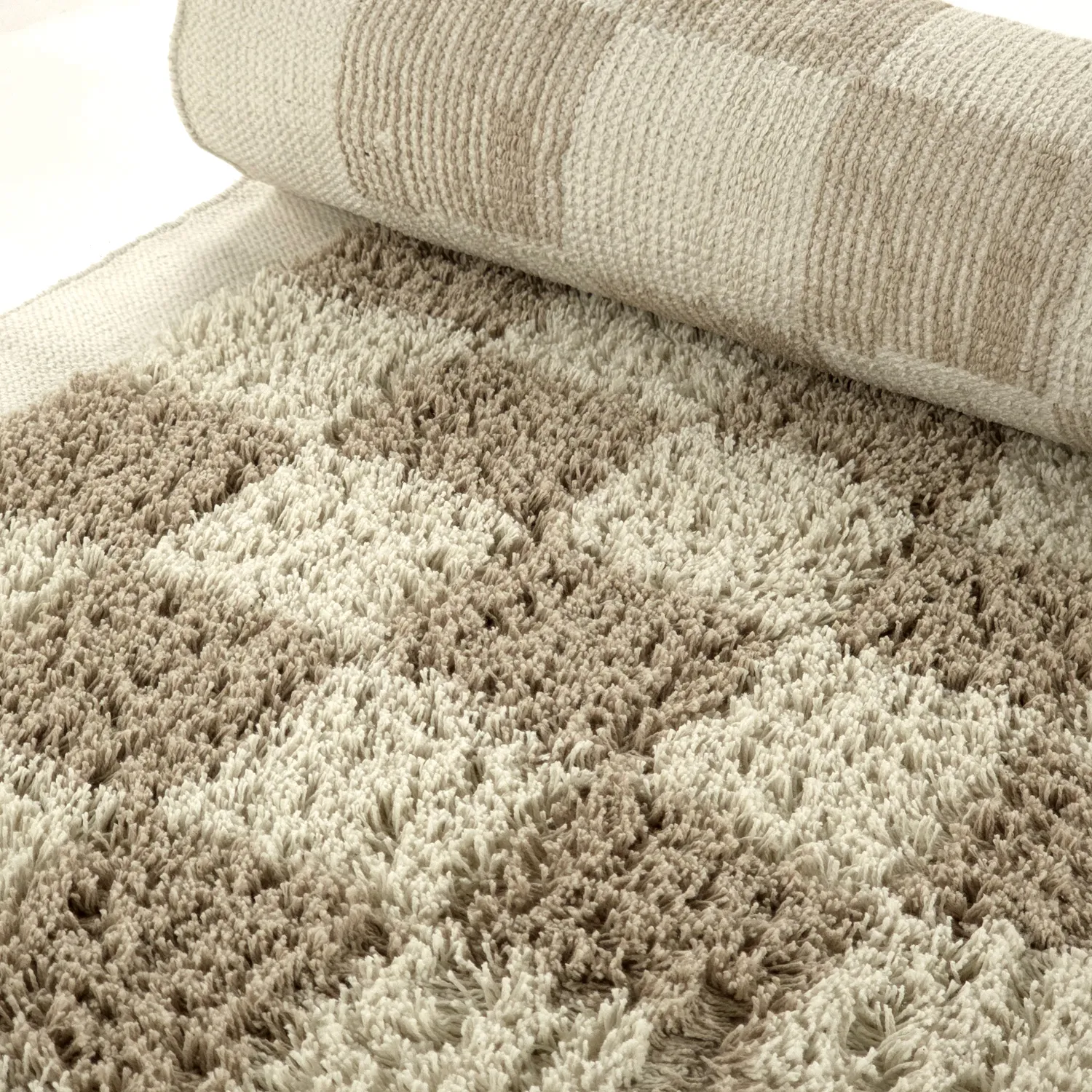 Tapis à poils longs - Elsey Natural Cotton Shaggy (crème/sable)