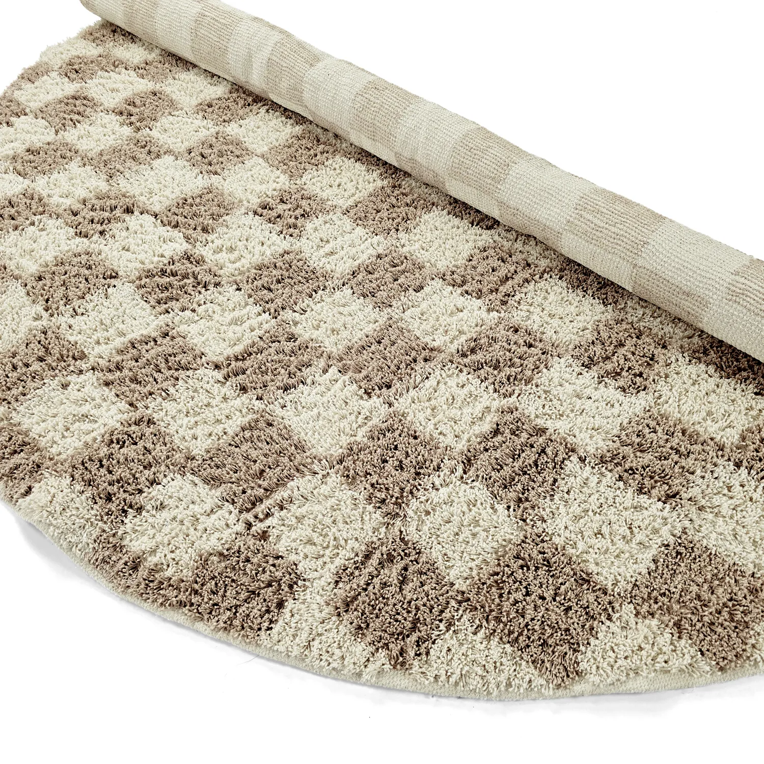 Runde Teppiche - Elsey Natural Cotton Shaggy (creme/sand)