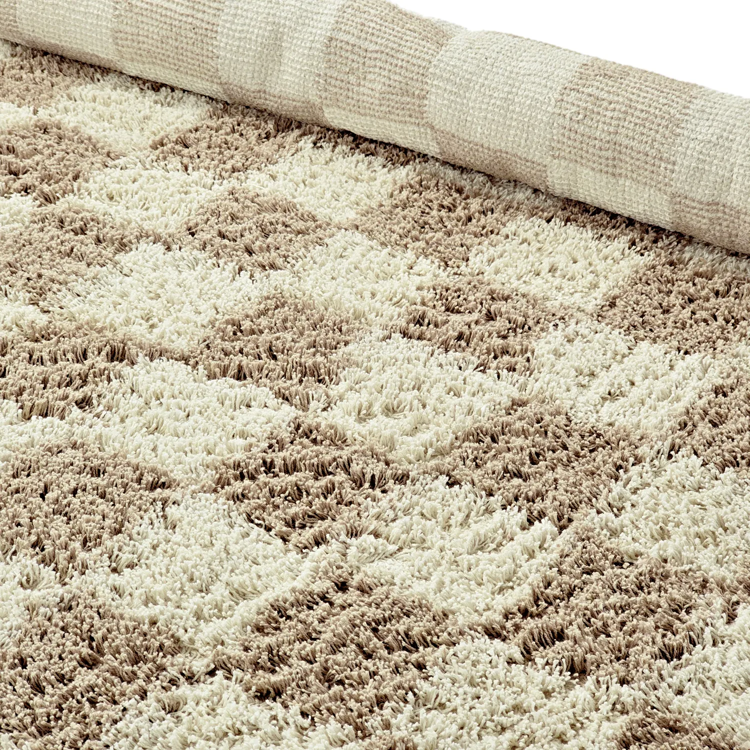 Runde Teppiche - Elsey Natural Cotton Shaggy (creme/sand)