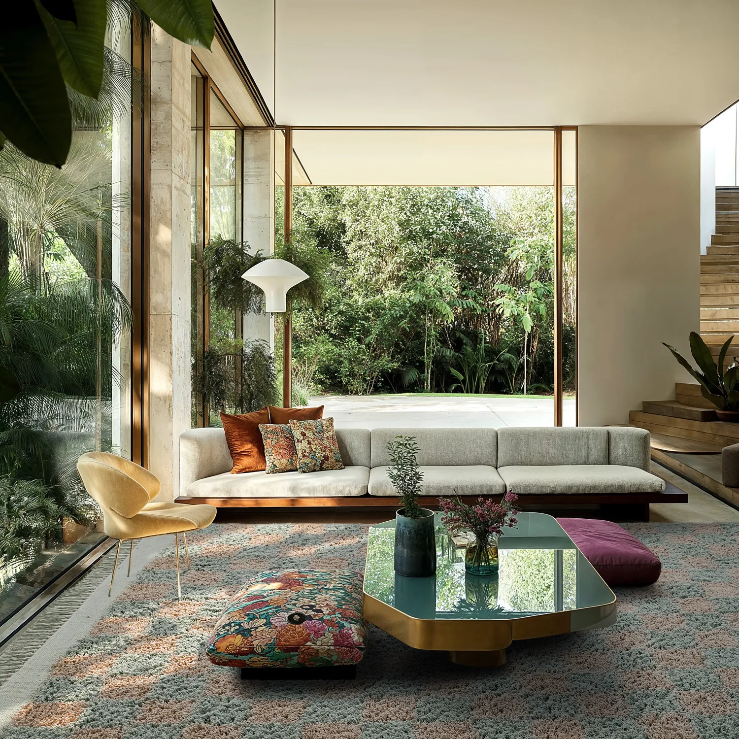 Hochflorteppiche - Elsey Natural Cotton Shaggy (grau/rosa)