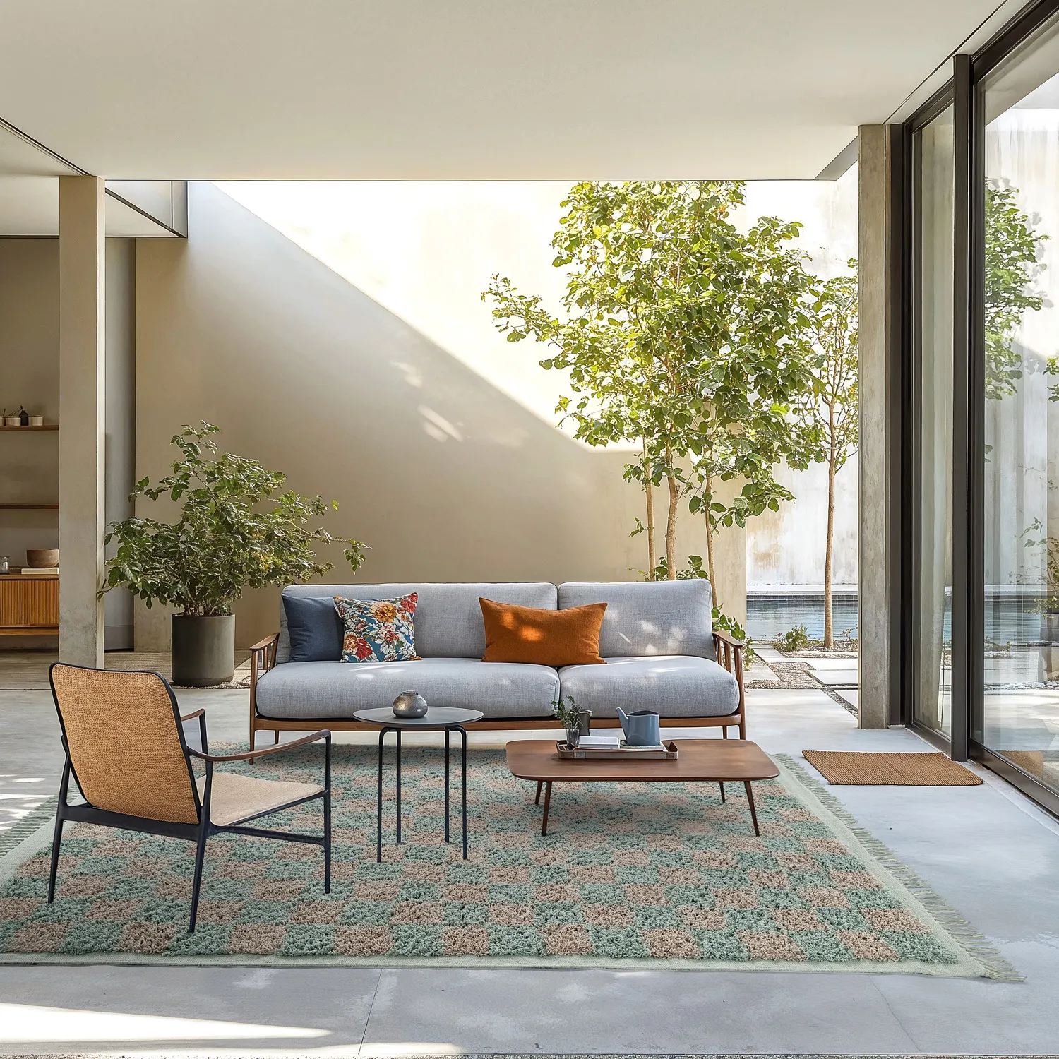 Hochflorteppiche - Elsey Natural Cotton Shaggy (grau/rosa)