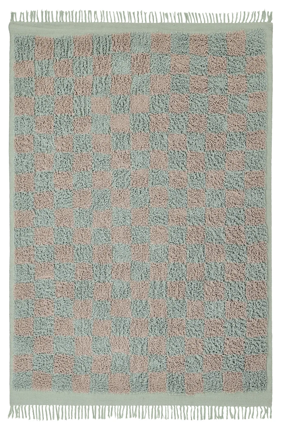 Hochflorteppiche - Elsey Natural Cotton Shaggy (grau/rosa)