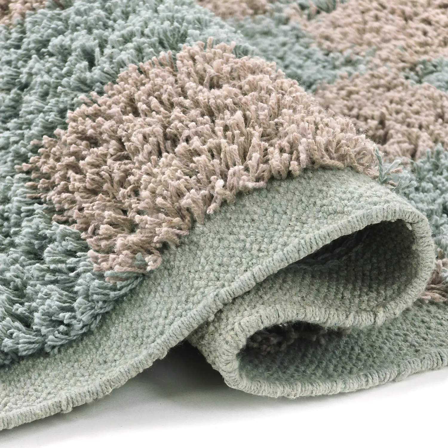 Hochflorteppiche - Elsey Natural Cotton Shaggy (grau/rosa)