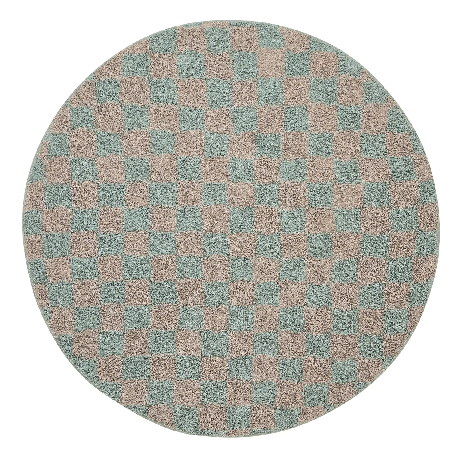 Runde Teppiche - Elsey Natural Cotton Shaggy (grau/rosa)