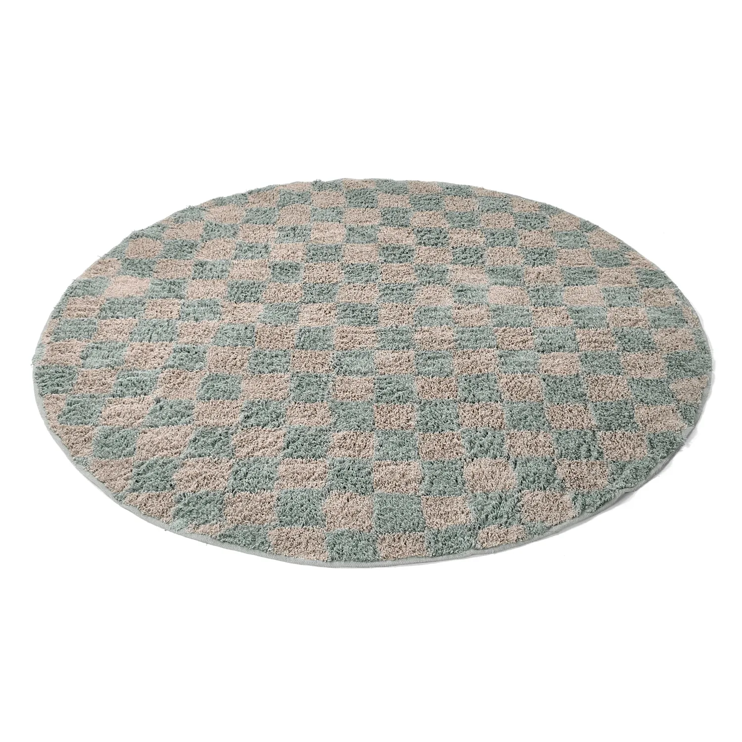 Runde Teppiche - Elsey Natural Cotton Shaggy (grau/rosa)