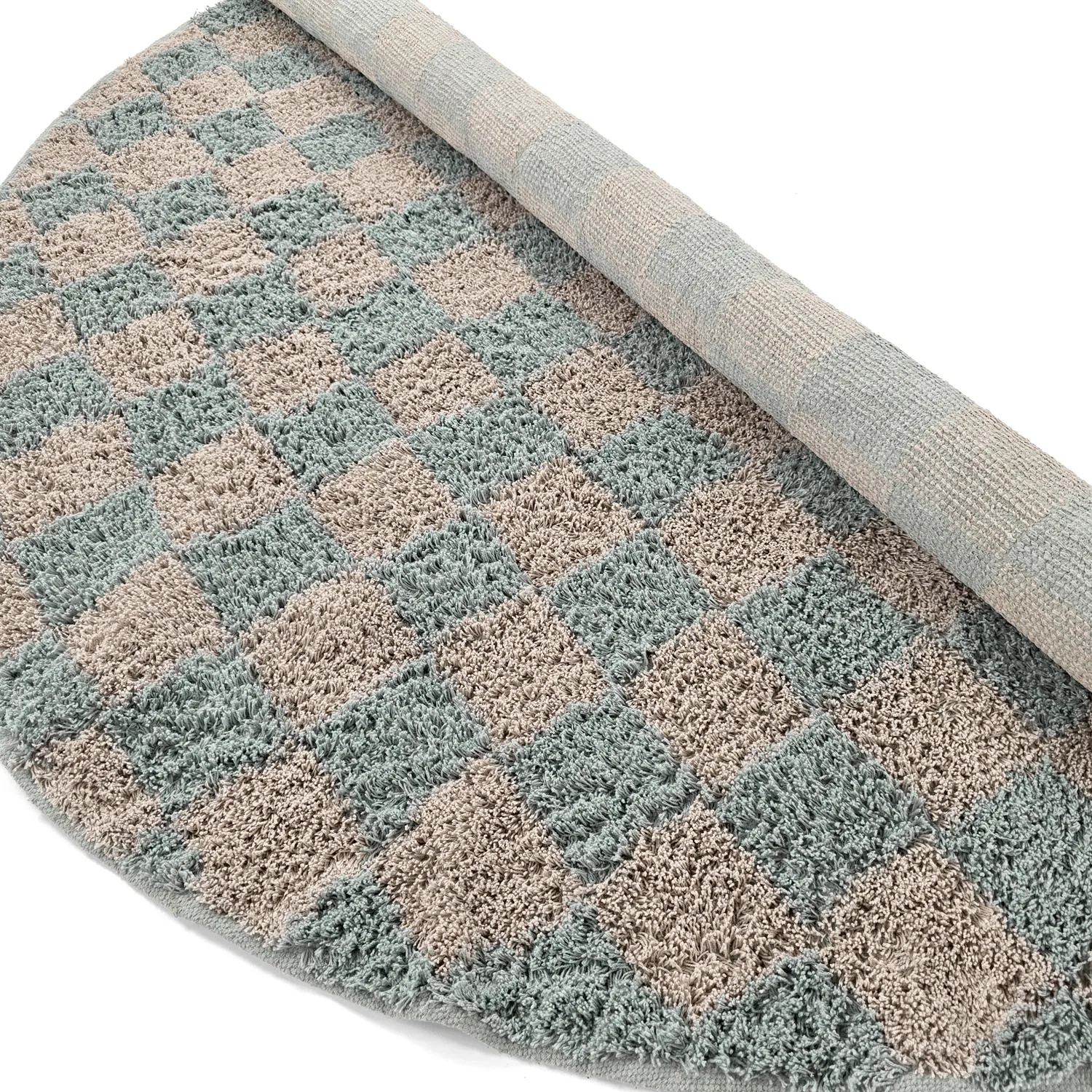 Runde Teppiche - Elsey Natural Cotton Shaggy (grau/rosa)