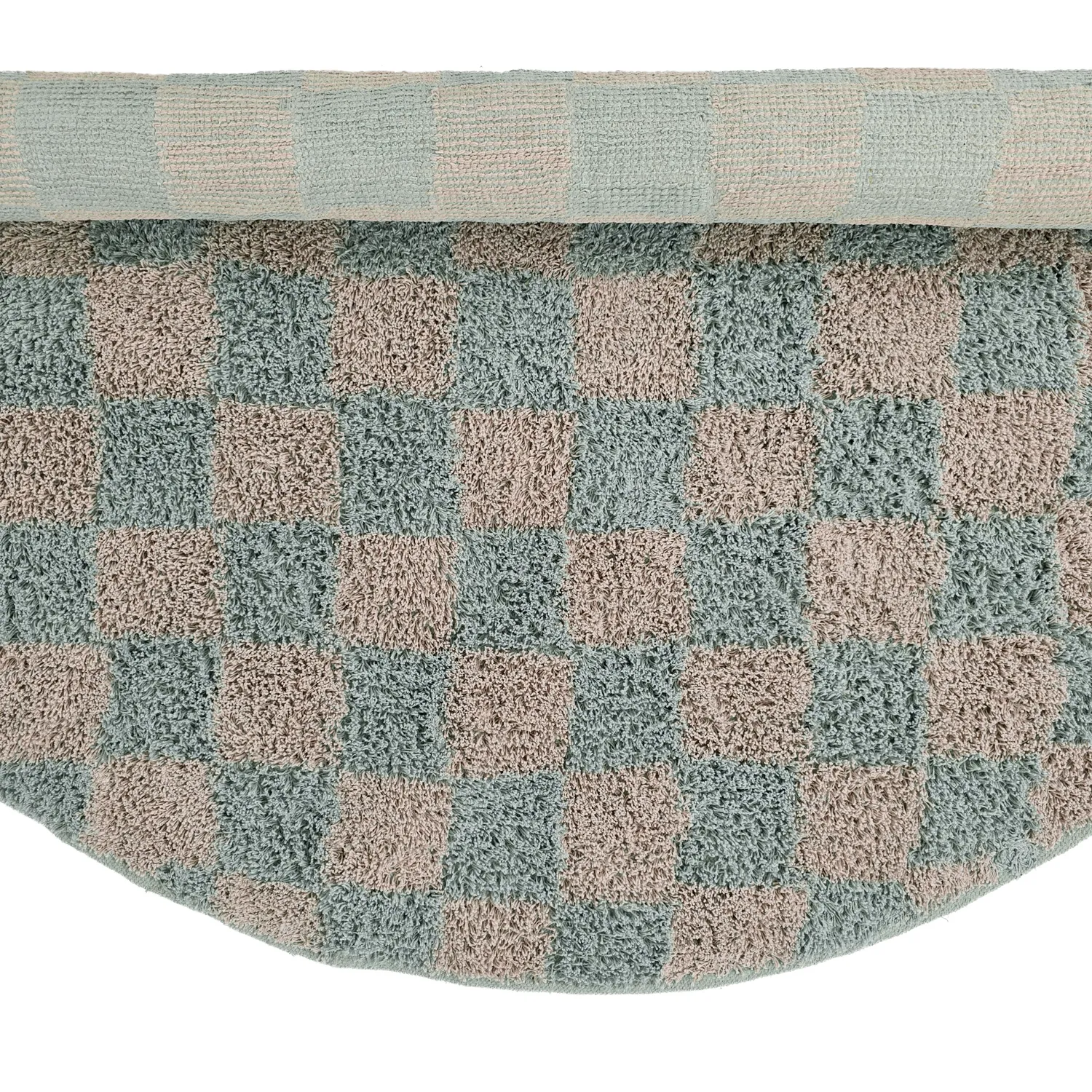 Runde Teppiche - Elsey Natural Cotton Shaggy (grau/rosa)