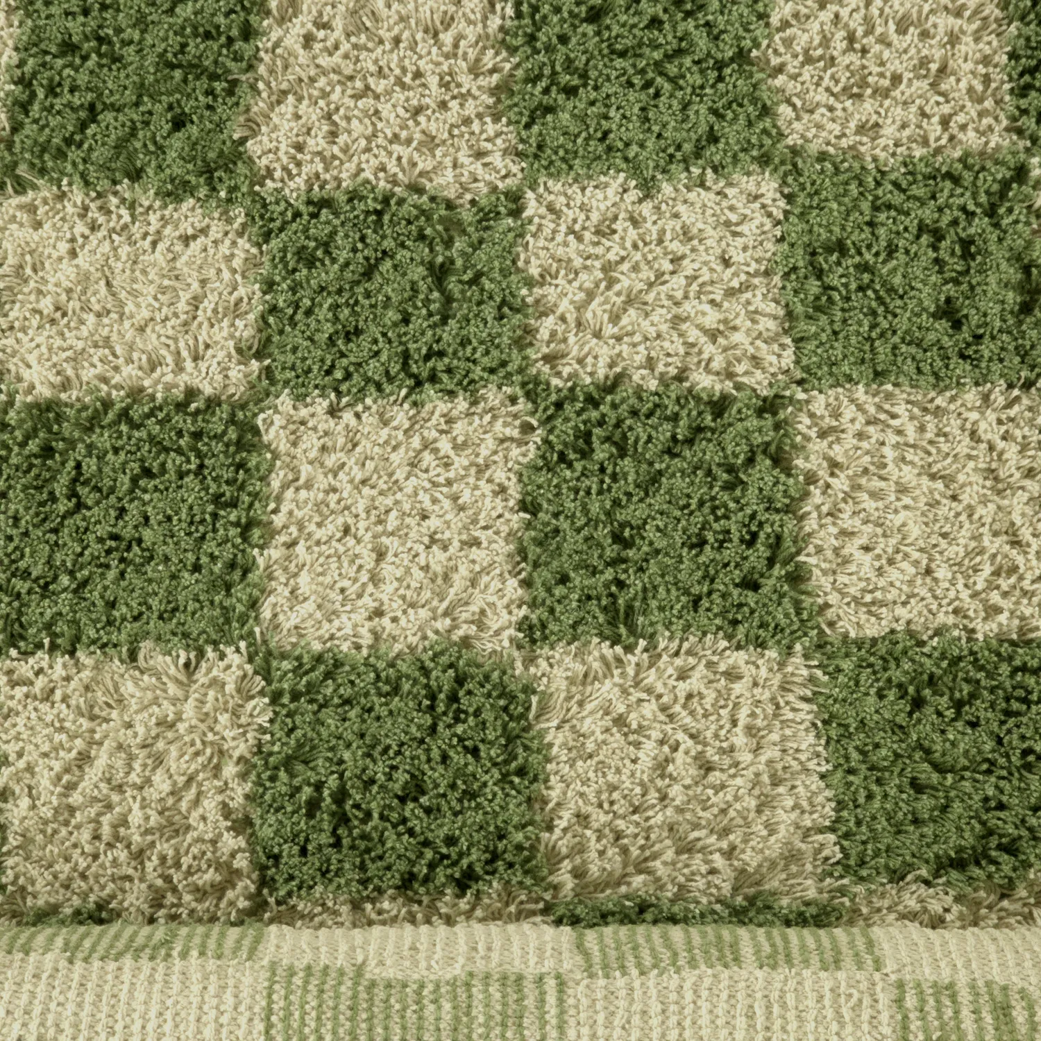 Hochflorteppiche - Elsey Natural Cotton Shaggy (grün/beige)