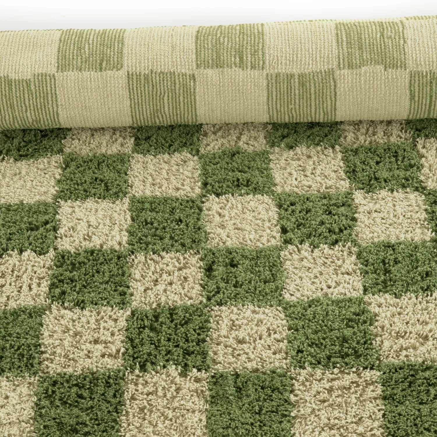 Hochflorteppiche - Elsey Natural Cotton Shaggy (grün/beige)