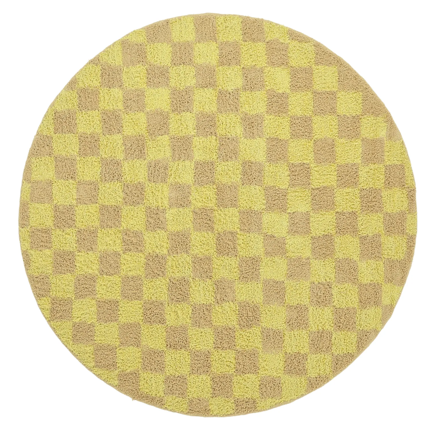 Runde Teppiche - Elsey Natural Cotton Shaggy (gelb/beige)