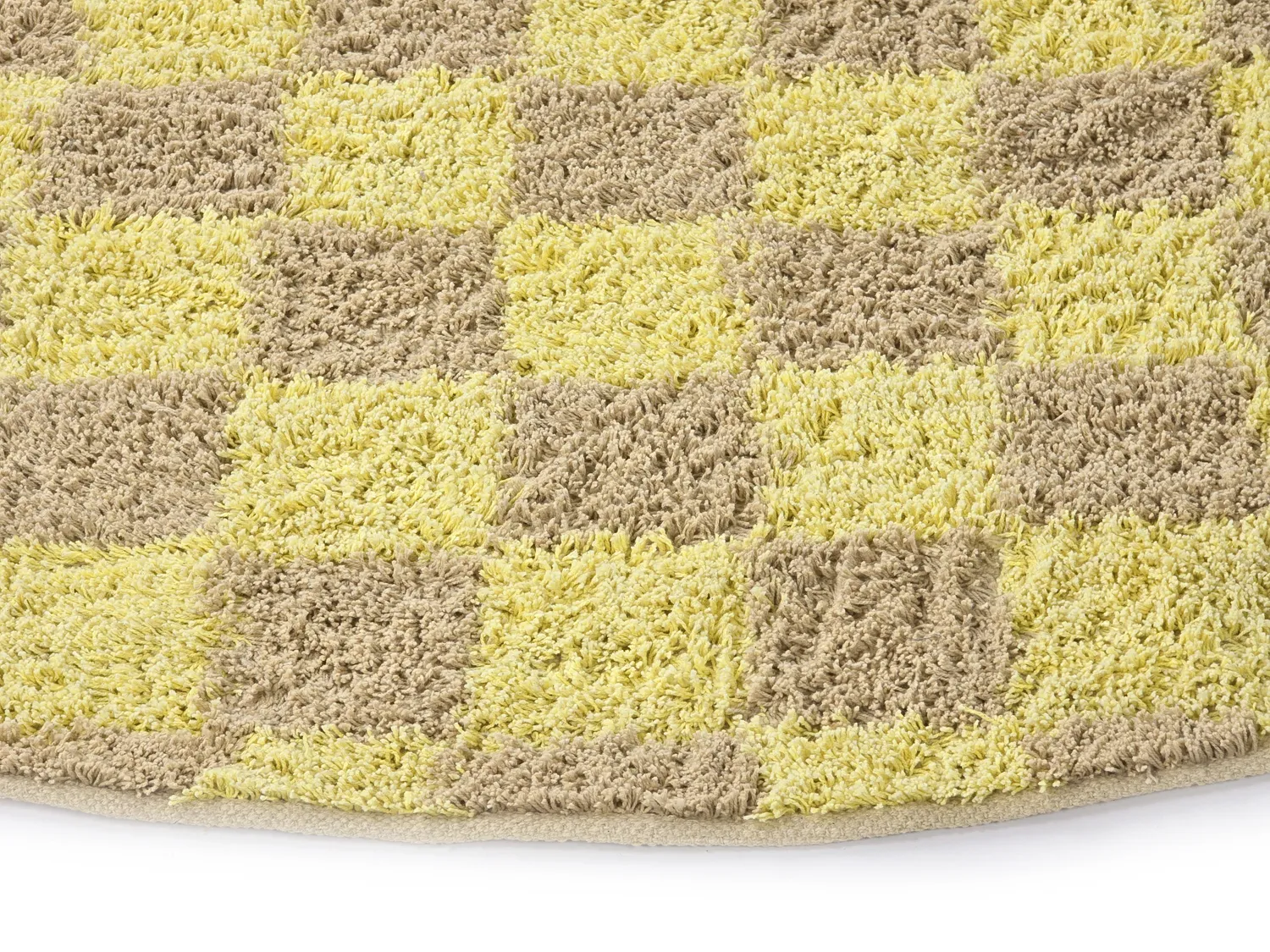 Runde Teppiche - Elsey Natural Cotton Shaggy (gelb/beige)
