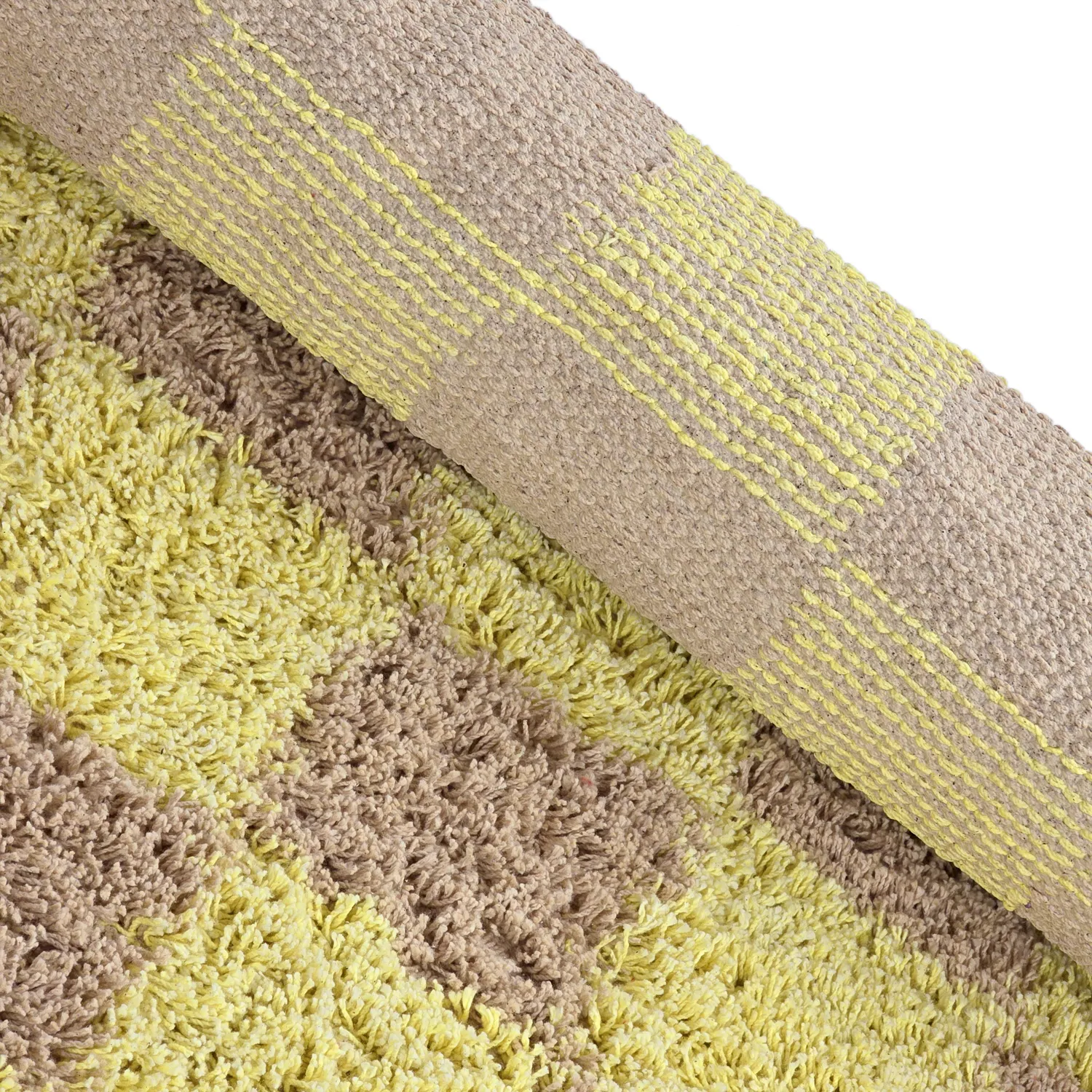 Runde Teppiche - Elsey Natural Cotton Shaggy (gelb/beige)