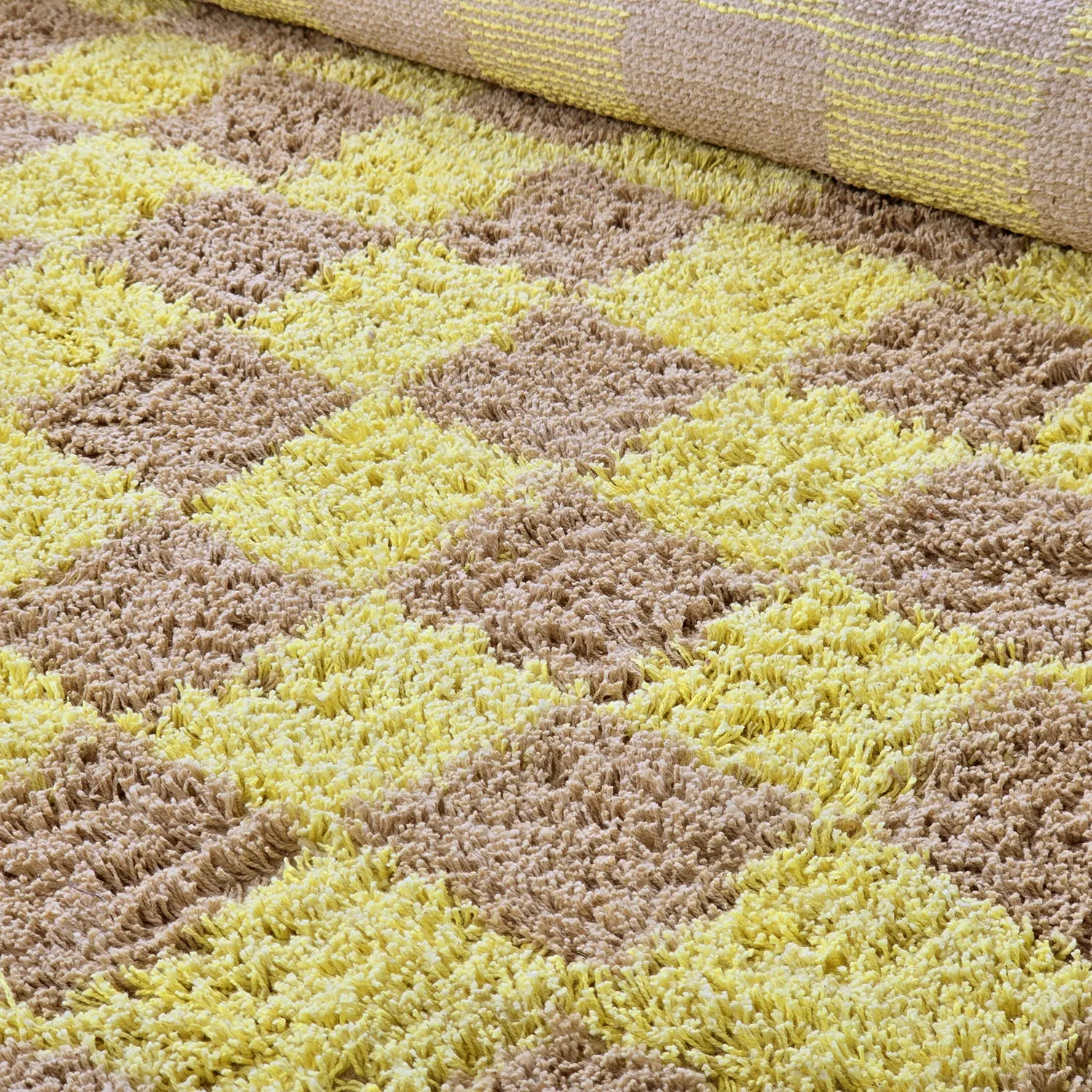 Runde Teppiche - Elsey Natural Cotton Shaggy (gelb/beige)