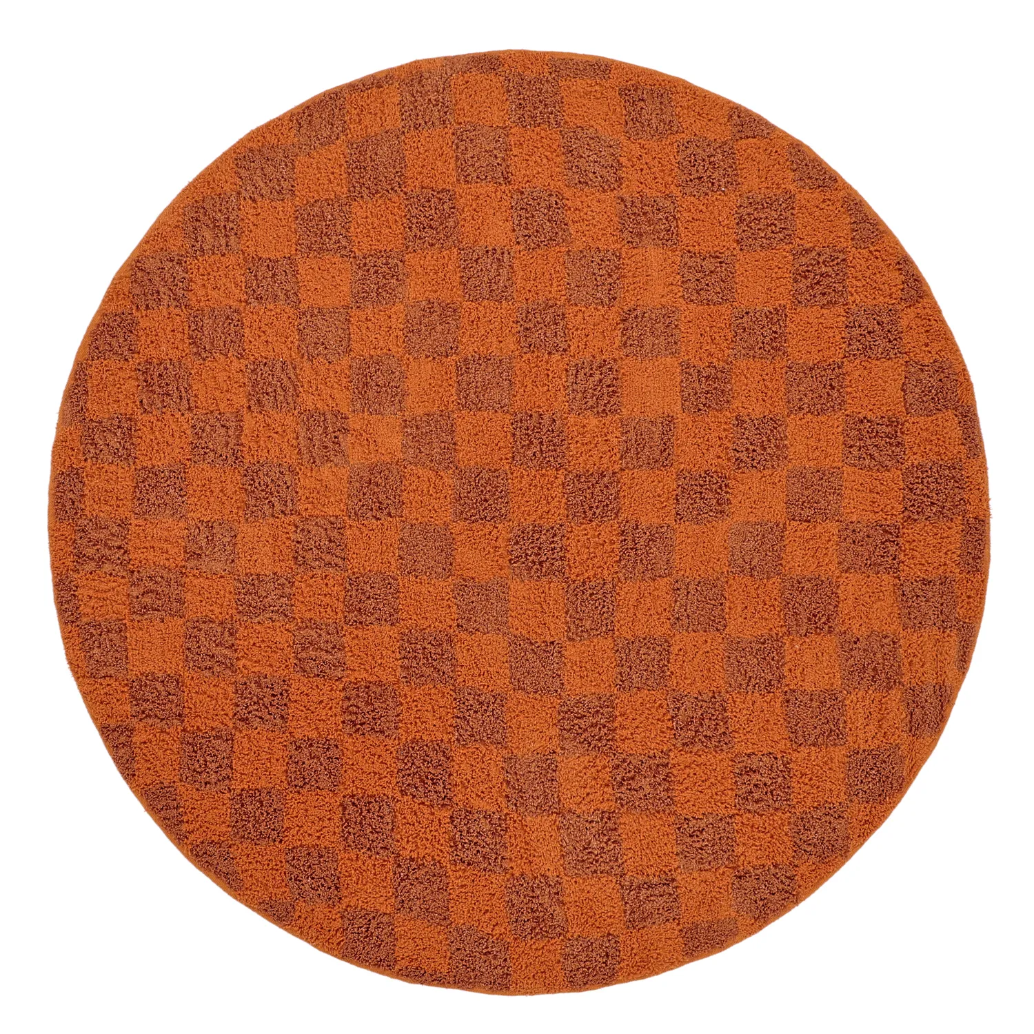 Runde Teppiche - Elsey Natural Cotton Shaggy (orange/rot)