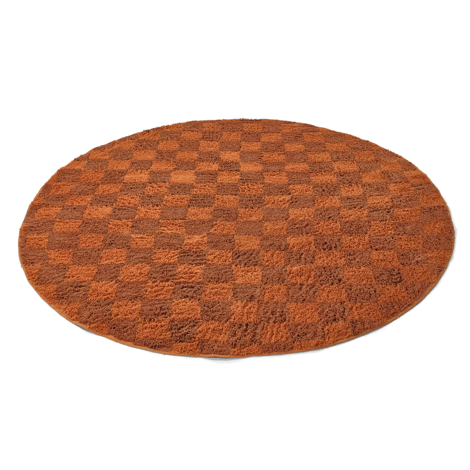 Runde Teppiche - Elsey Natural Cotton Shaggy (orange/rot)