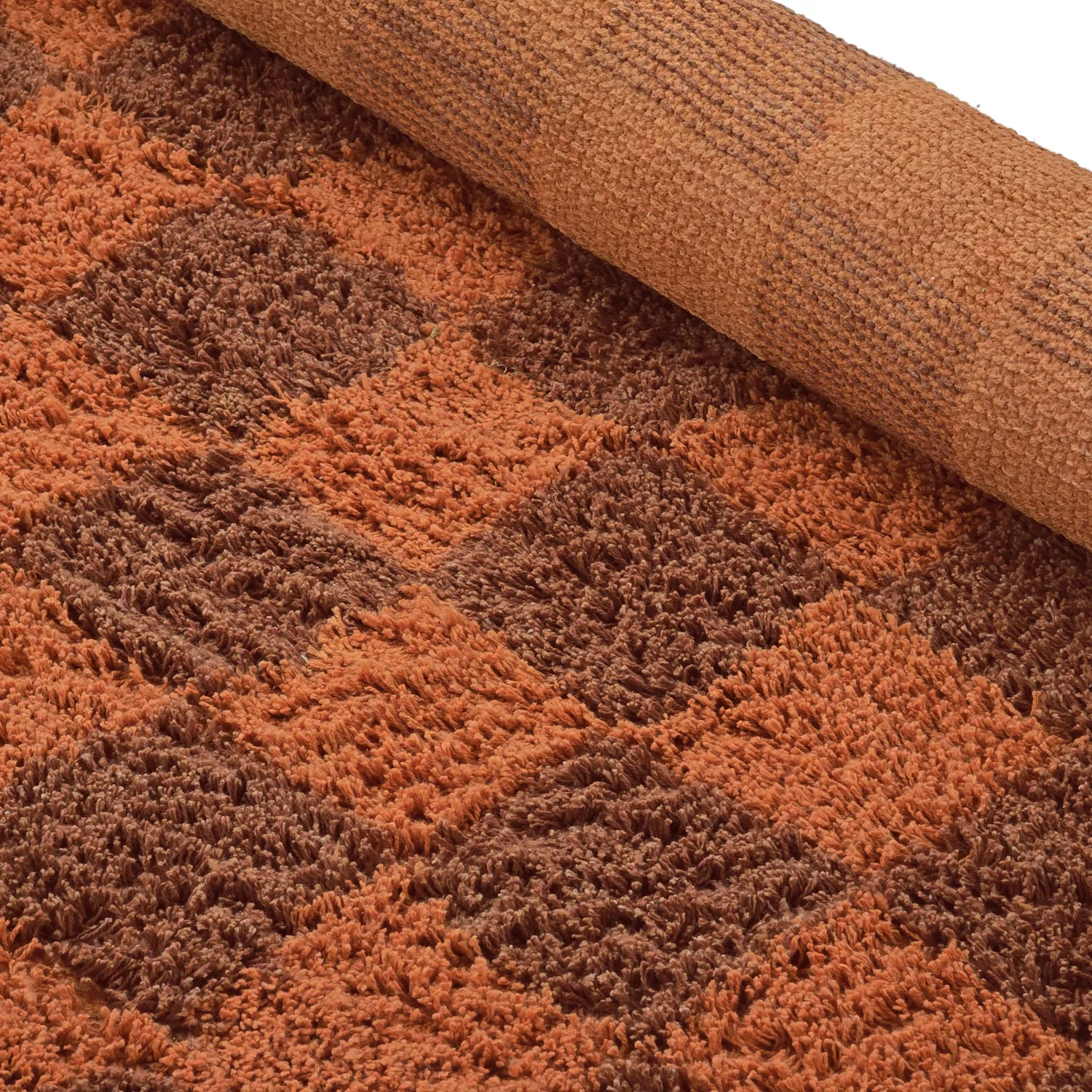 Runde Teppiche - Elsey Natural Cotton Shaggy (orange/rot)