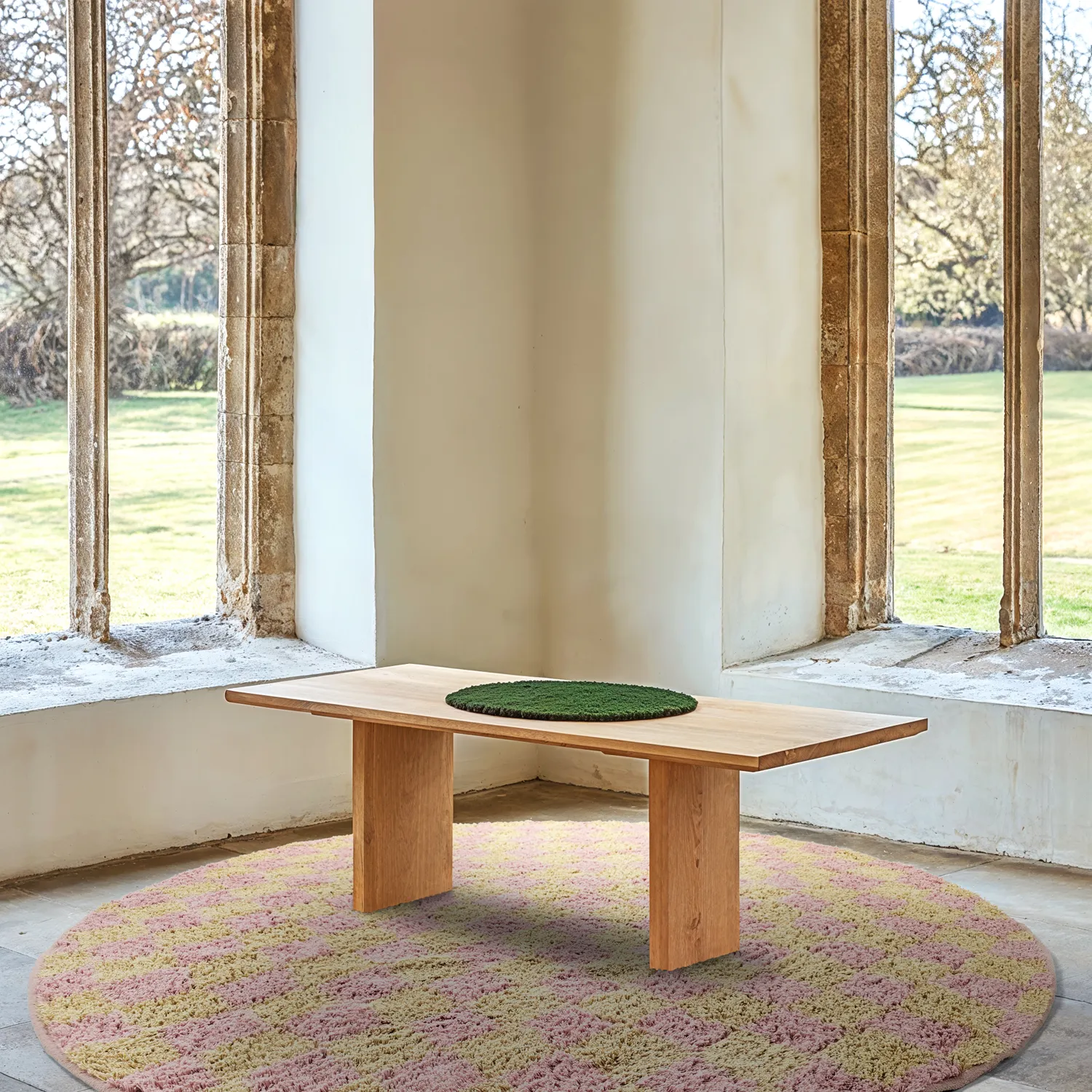 Runde Teppiche - Elsey Natural Cotton Shaggy (rosa/orange)