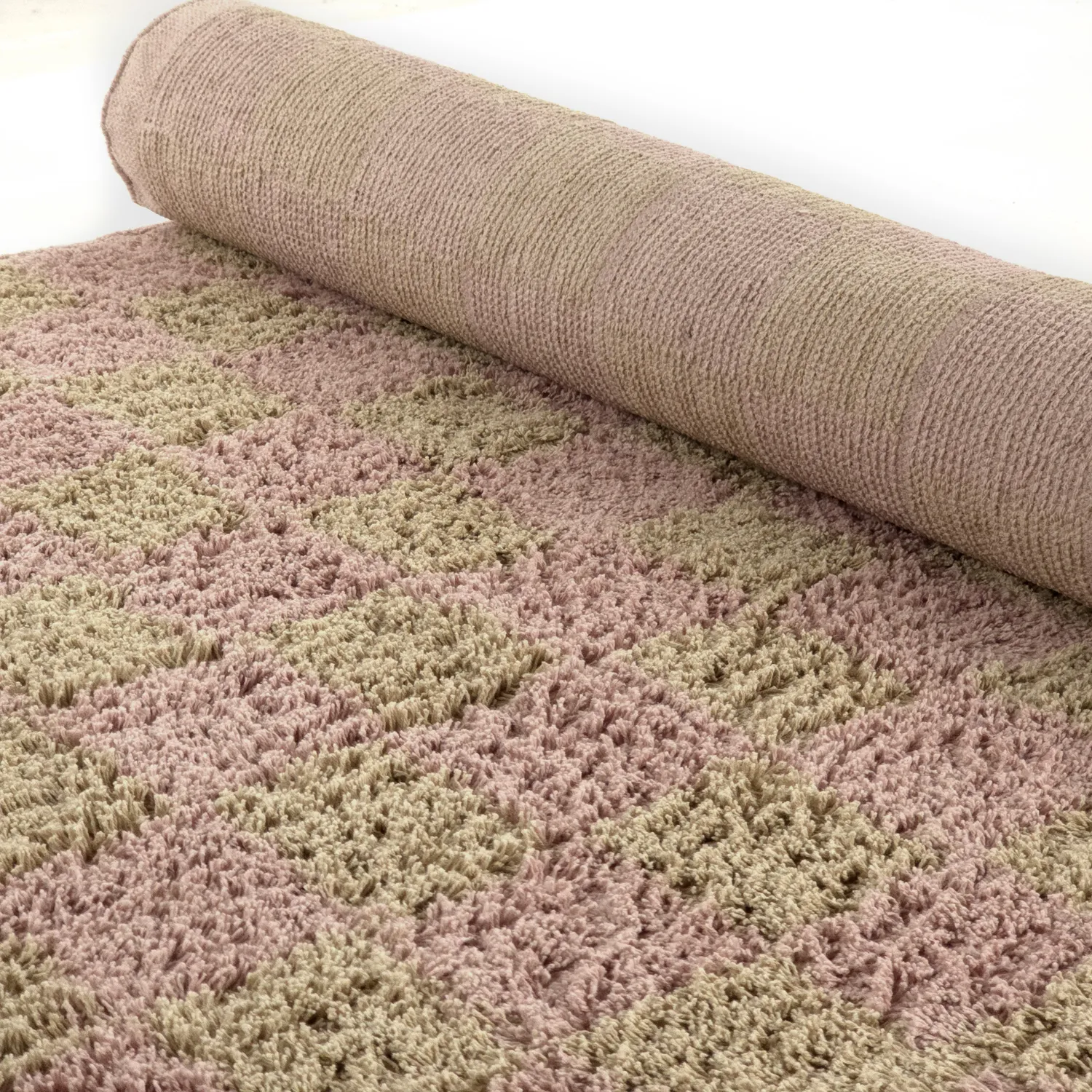 Tapis à poils longs - Elsey Natural Cotton Shaggy (roza/oranžna)