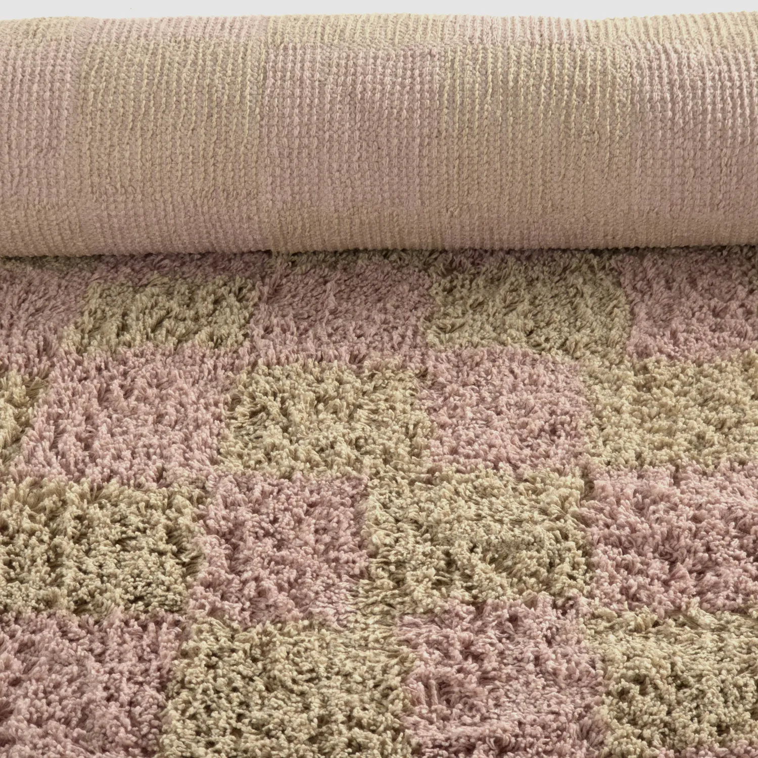 Tapis à poils longs - Elsey Natural Cotton Shaggy (roza/oranžna)