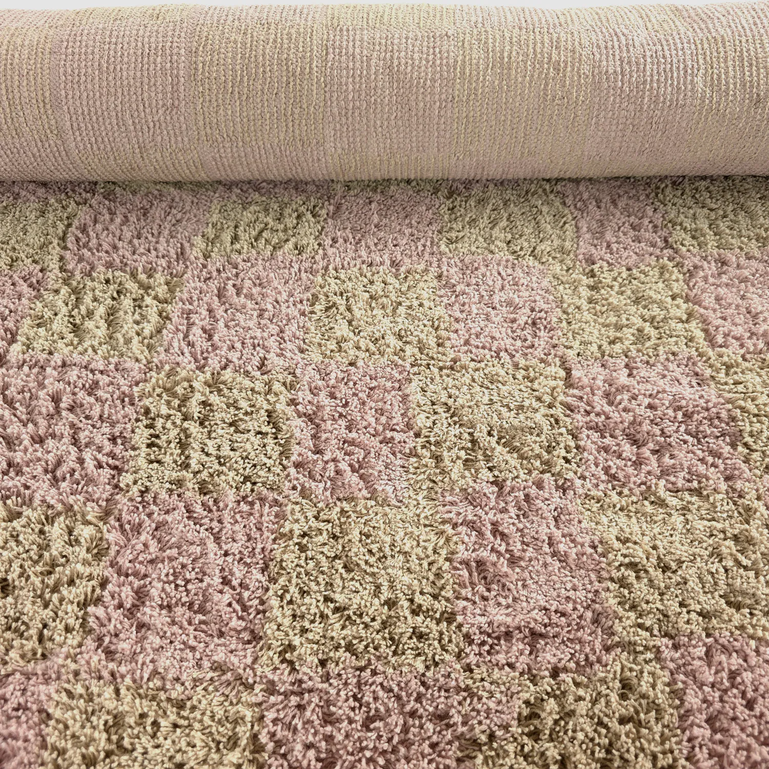 Tapis à poils longs - Elsey Natural Cotton Shaggy (roza/oranžna)