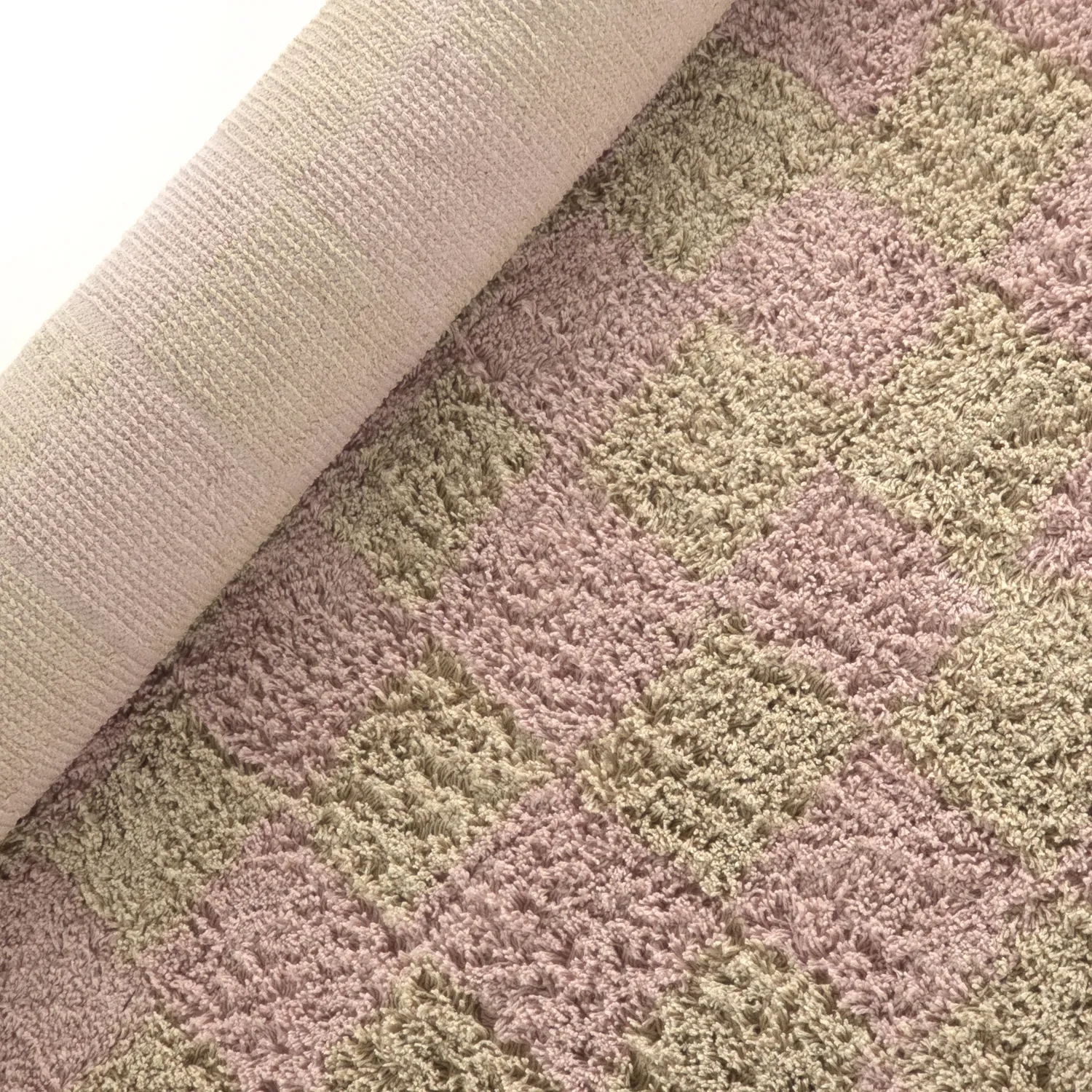 Tapis à poils longs - Elsey Natural Cotton Shaggy (roza/oranžna)